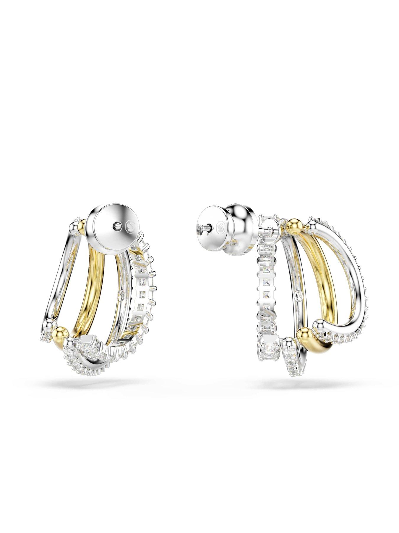 Image 4 of 5 of Swarovski Hyperbola Hoop Earrings - Mixed