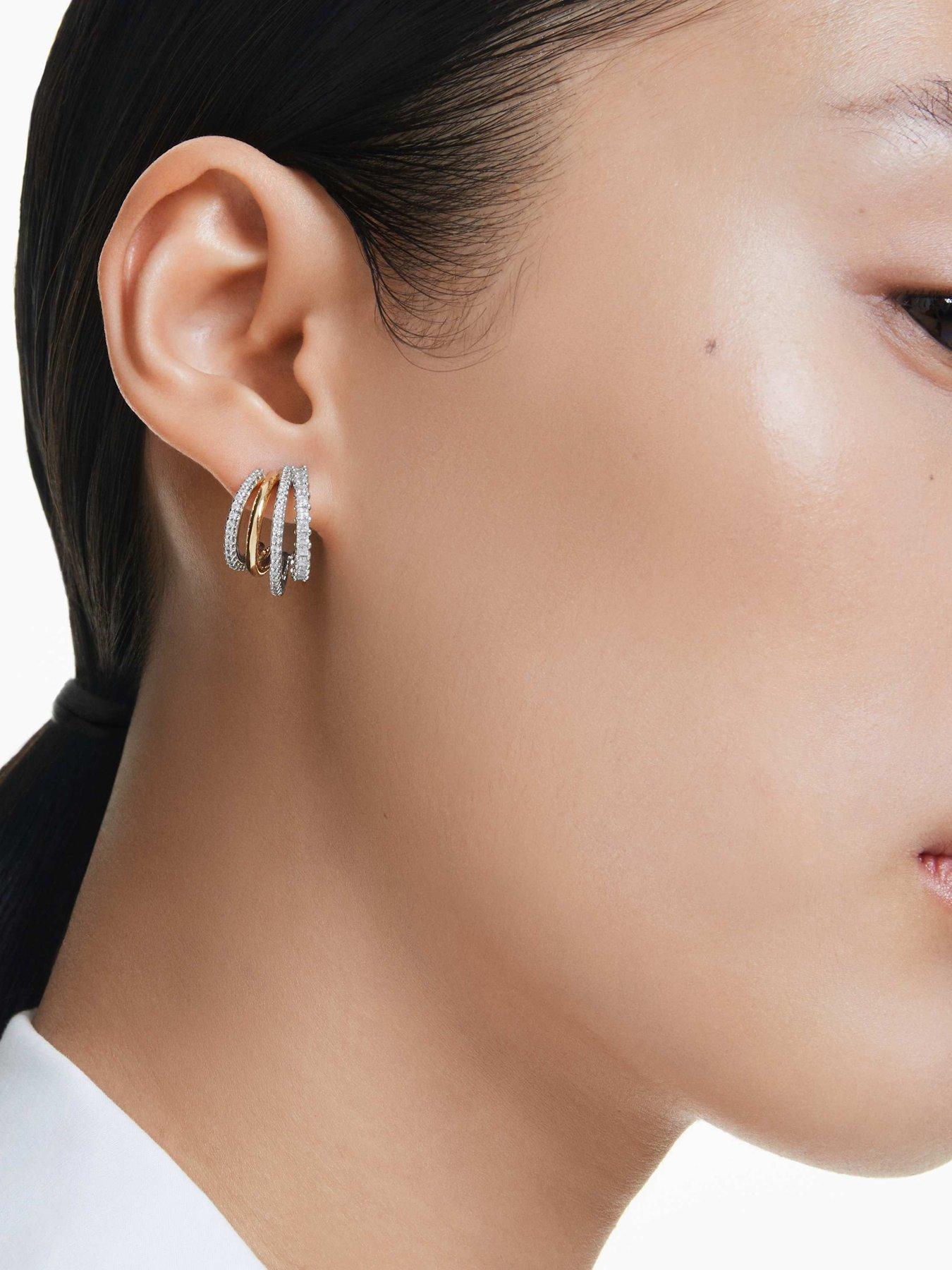 Image 5 of 5 of Swarovski Hyperbola Hoop Earrings - Mixed