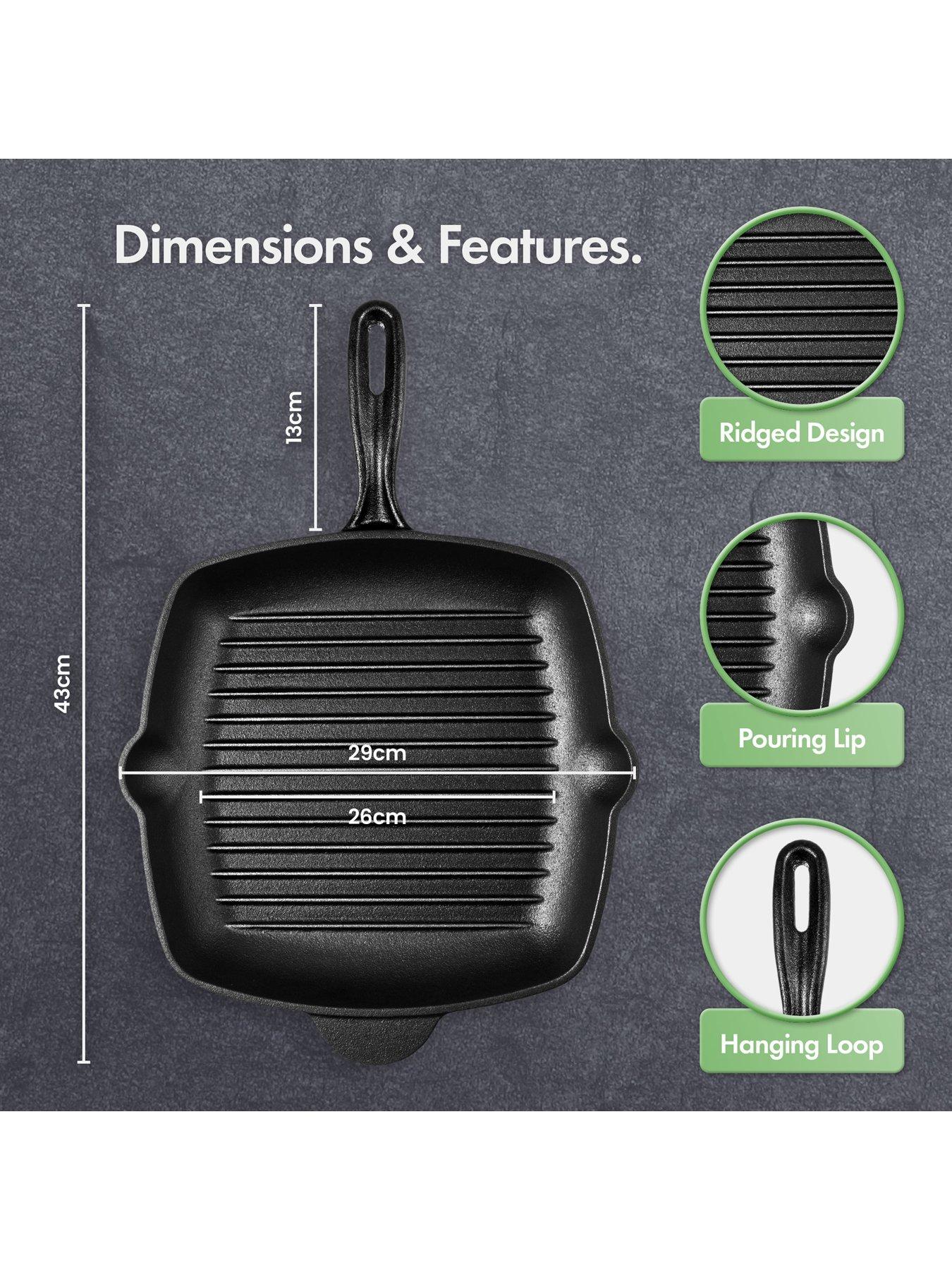 Image 3 of 8 of Vonshef Seasoned Cast Iron Griddle Pan