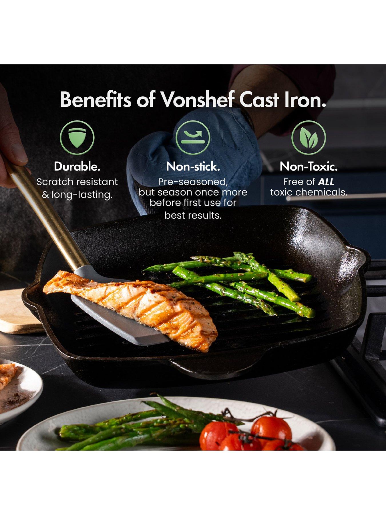 Image 4 of 8 of Vonshef Seasoned Cast Iron Griddle Pan