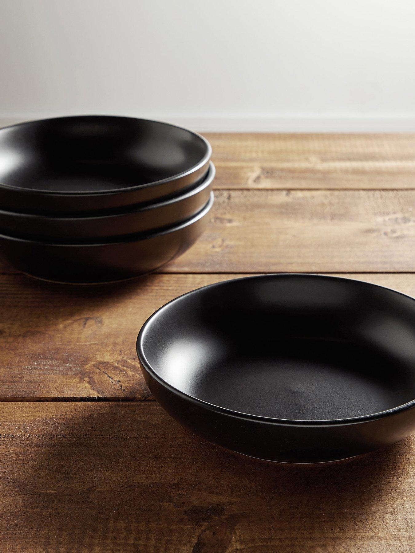Vonshef Matt Black Pasta Bowl Set - 4pc
