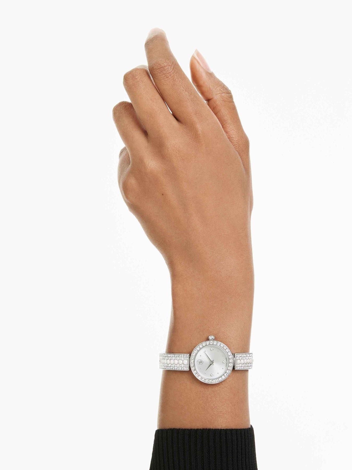 Image 2 of 6 of Swarovski Matrix Pearl Bangle Watch - Silver
