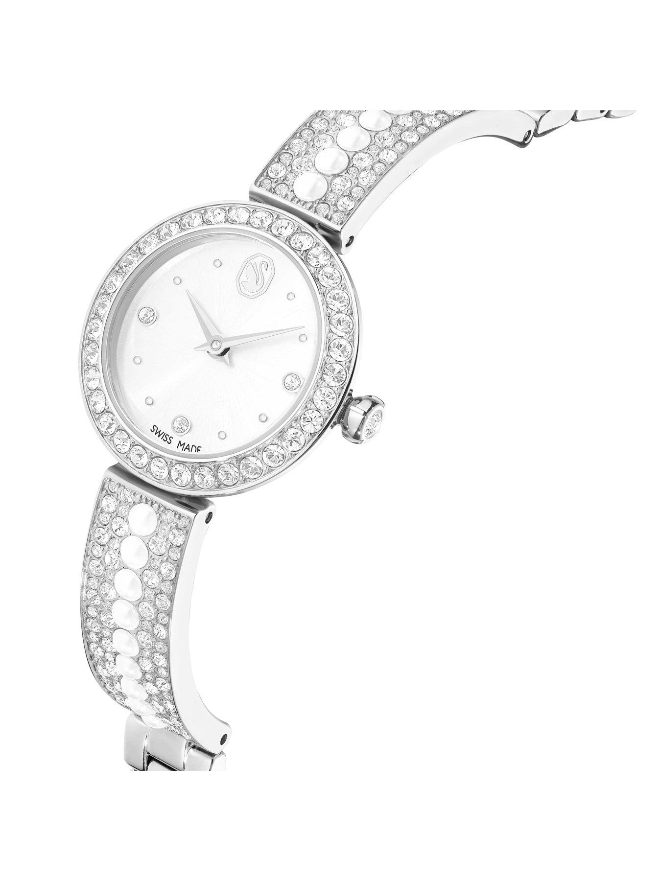 Image 5 of 6 of Swarovski Matrix Pearl Bangle Watch - Silver