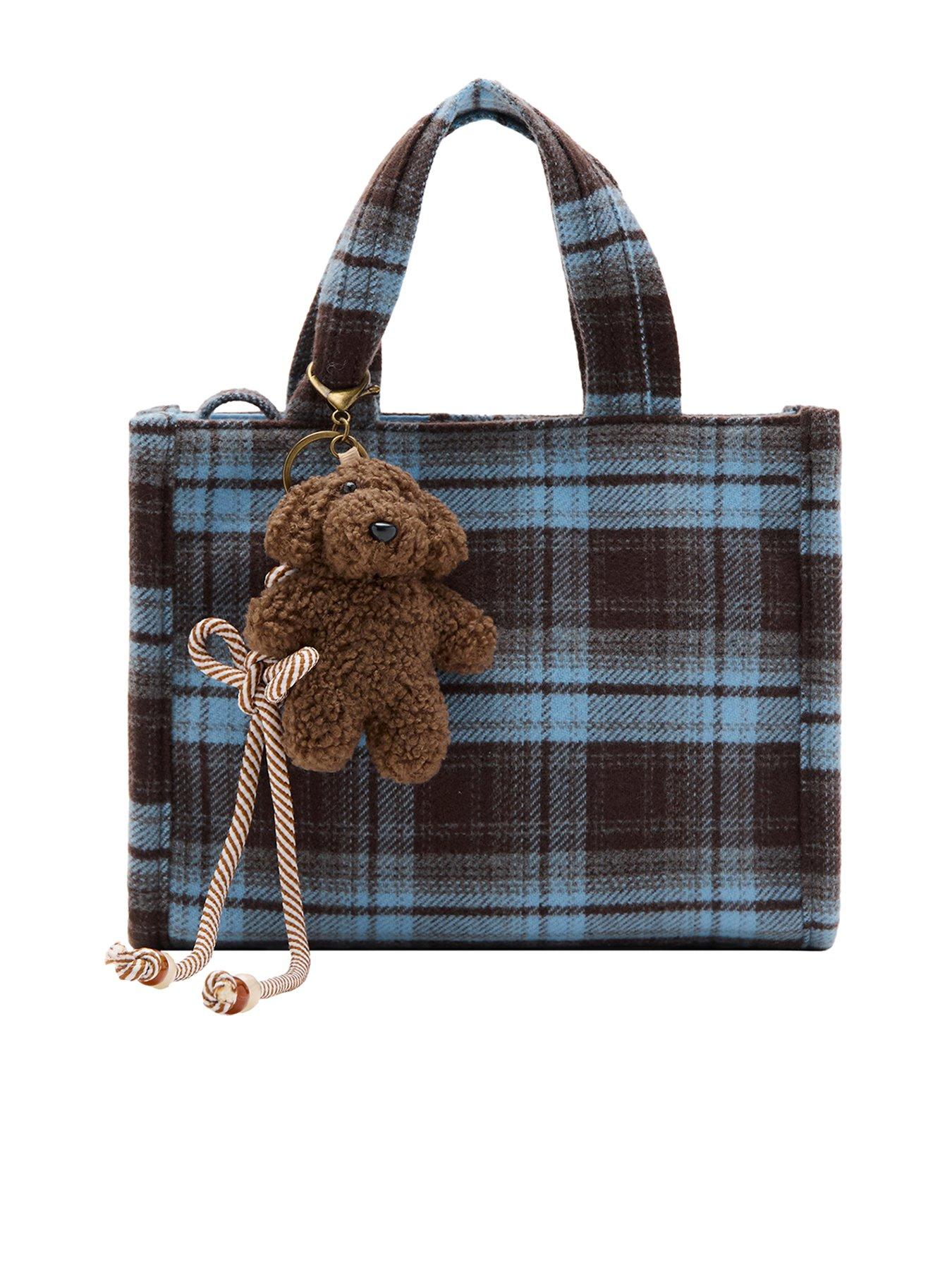 Mango Girls Bear Check Bag - Brown