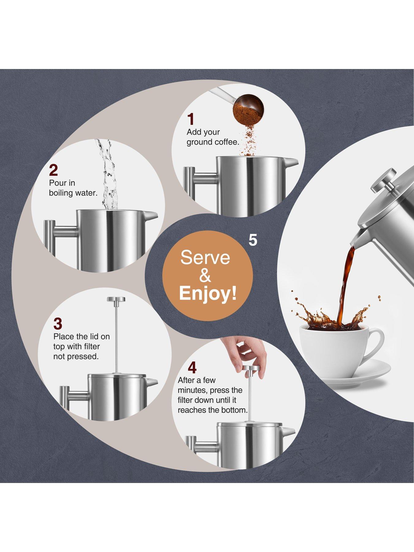 Image 5 of 7 of Vonshef 12 Cup Cafetiere With Spoon