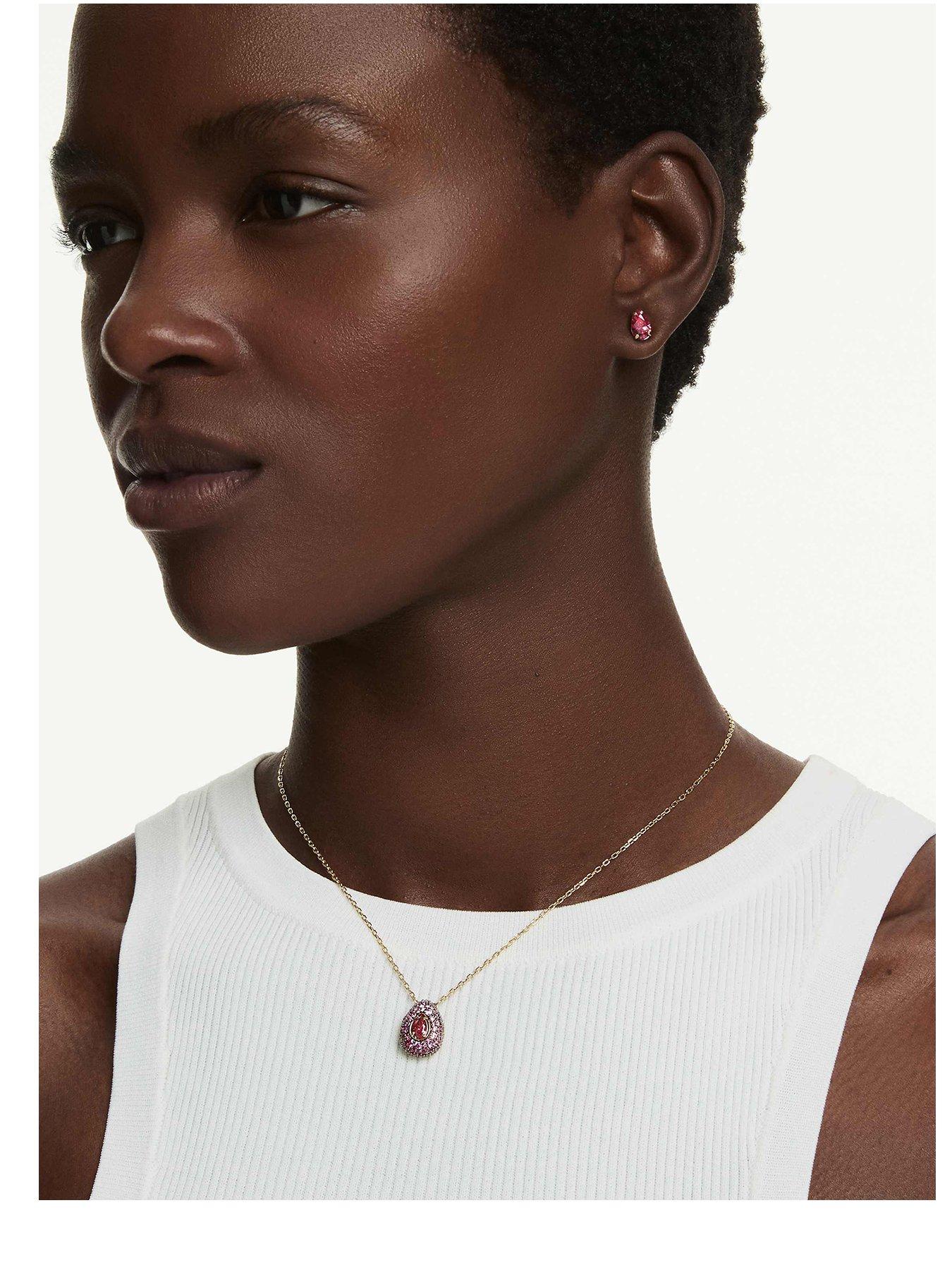 Image 1 of 7 of Swarovski Sublima Pear Cut Set - Red