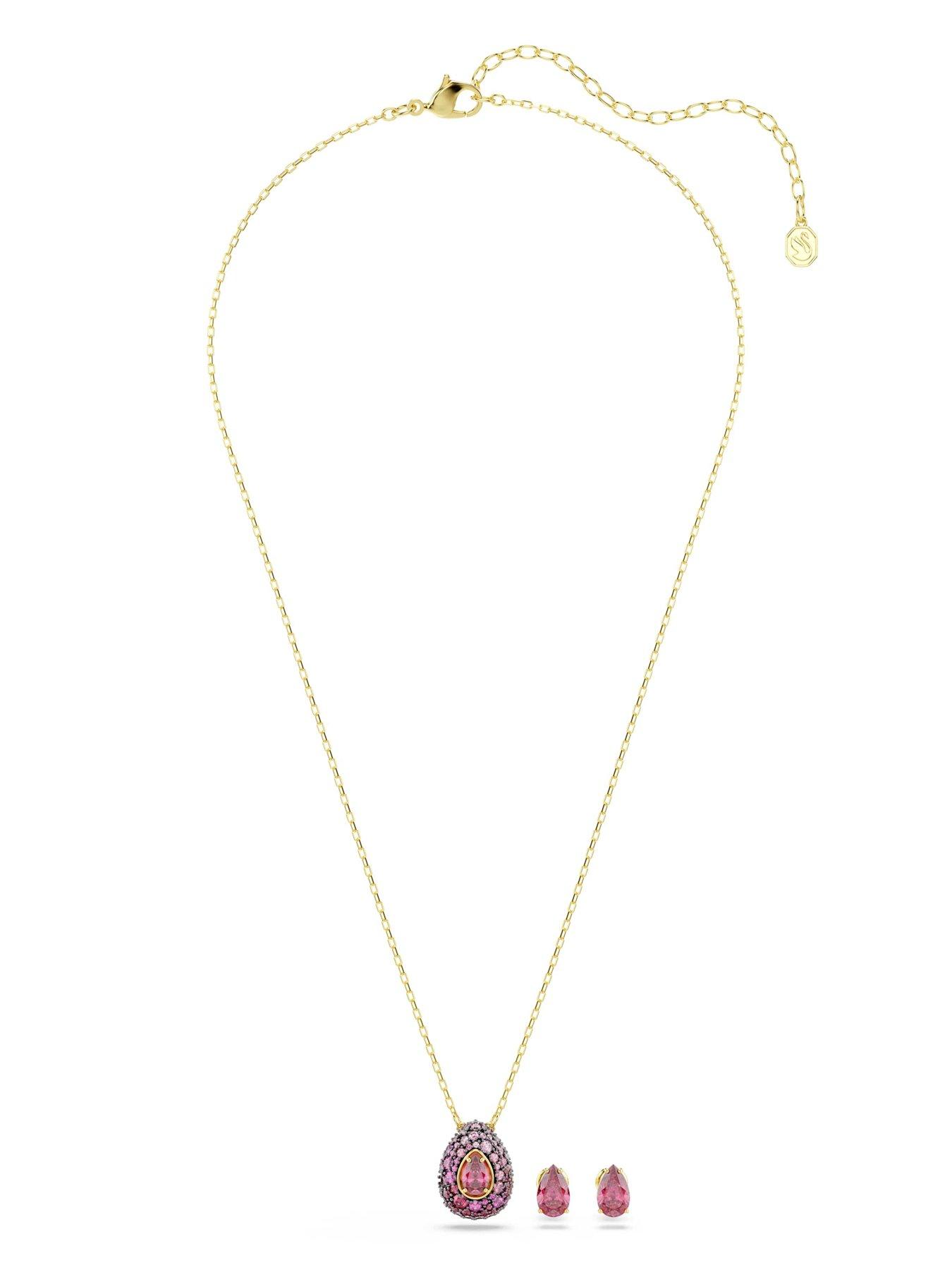 Image 3 of 7 of Swarovski Sublima Pear Cut Set - Red
