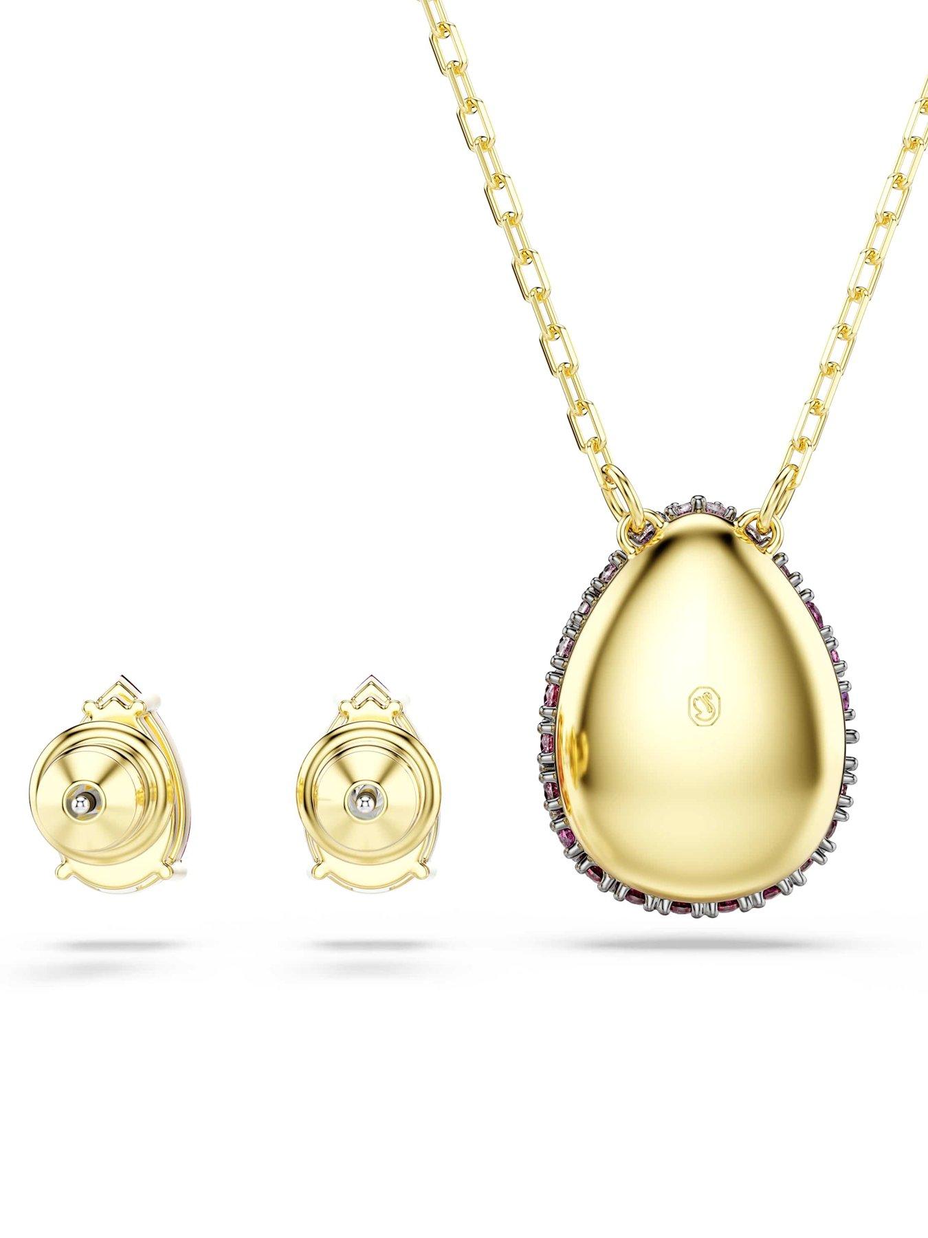 Image 5 of 7 of Swarovski Sublima Pear Cut Set - Red