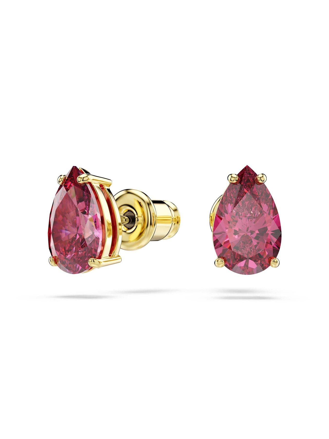 Image 7 of 7 of Swarovski Sublima Pear Cut Set - Red