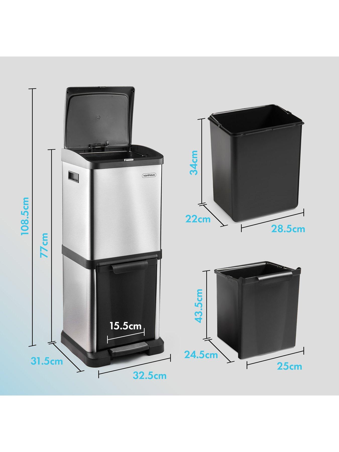 Image 3 of 7 of Vonshef 34l Double Stainless Steel Bin
