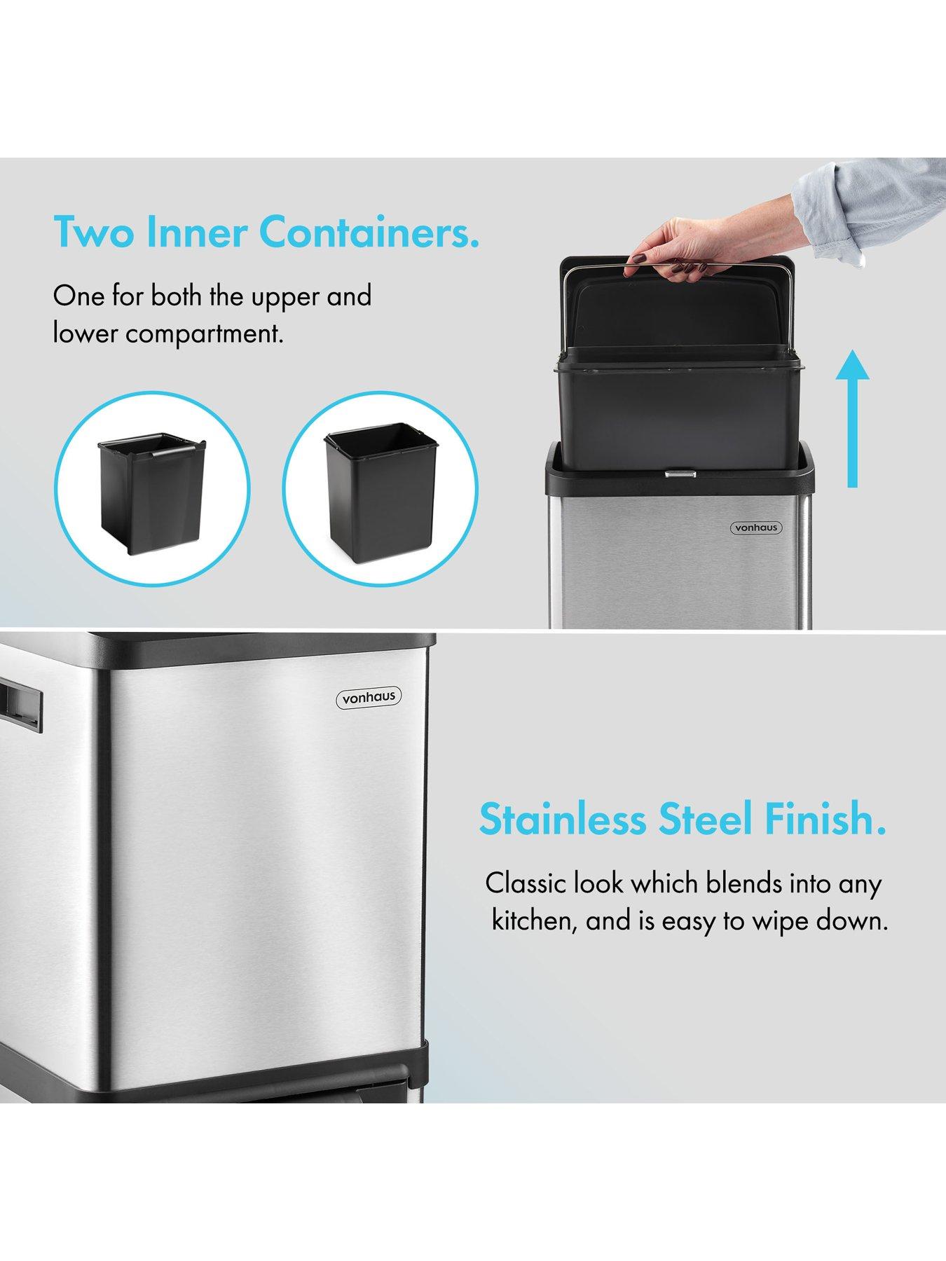 Image 6 of 7 of Vonshef 34l Double Stainless Steel Bin