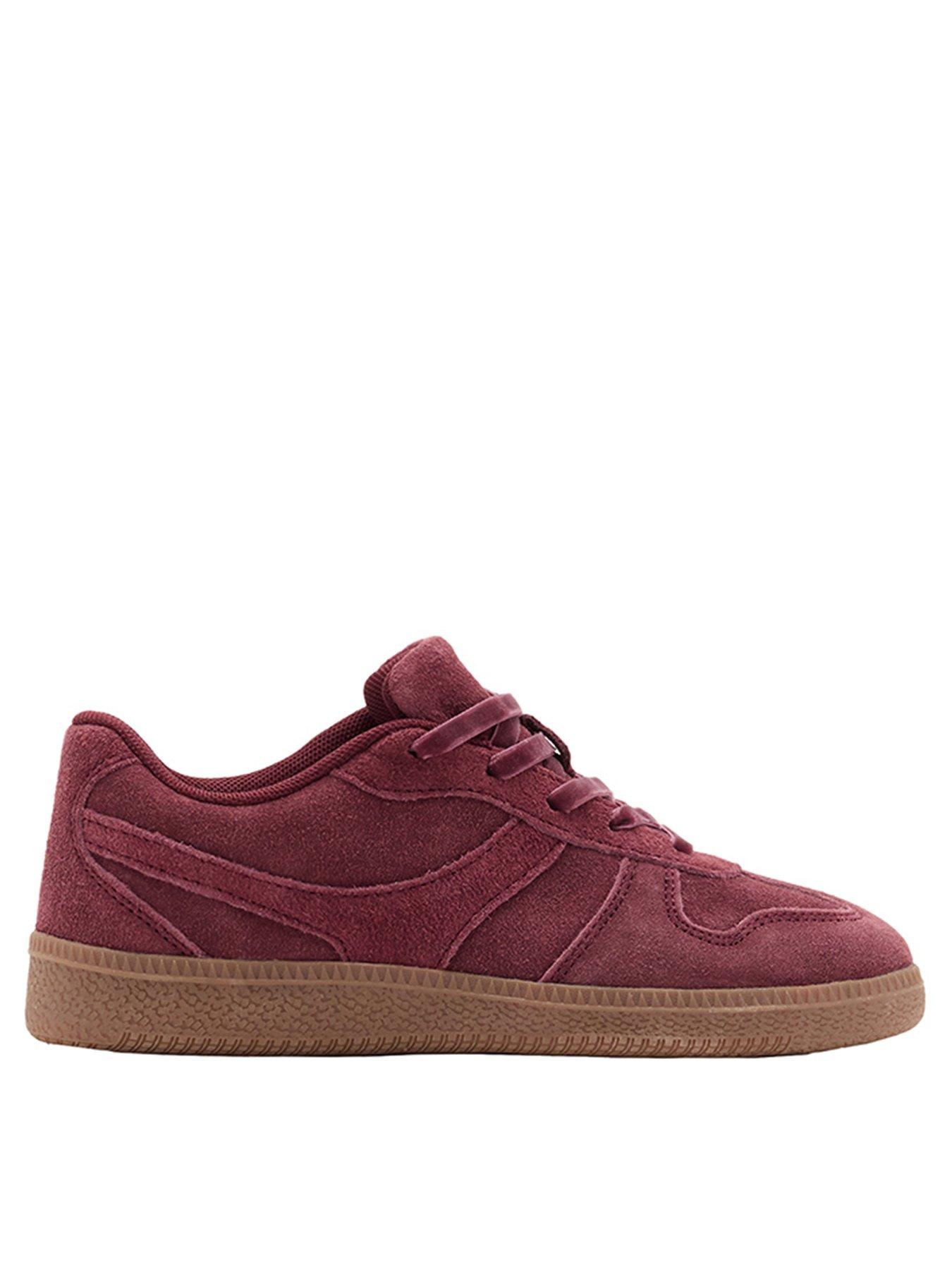 Image 1 of 7 of Mango Girls Suede Trainers - Red