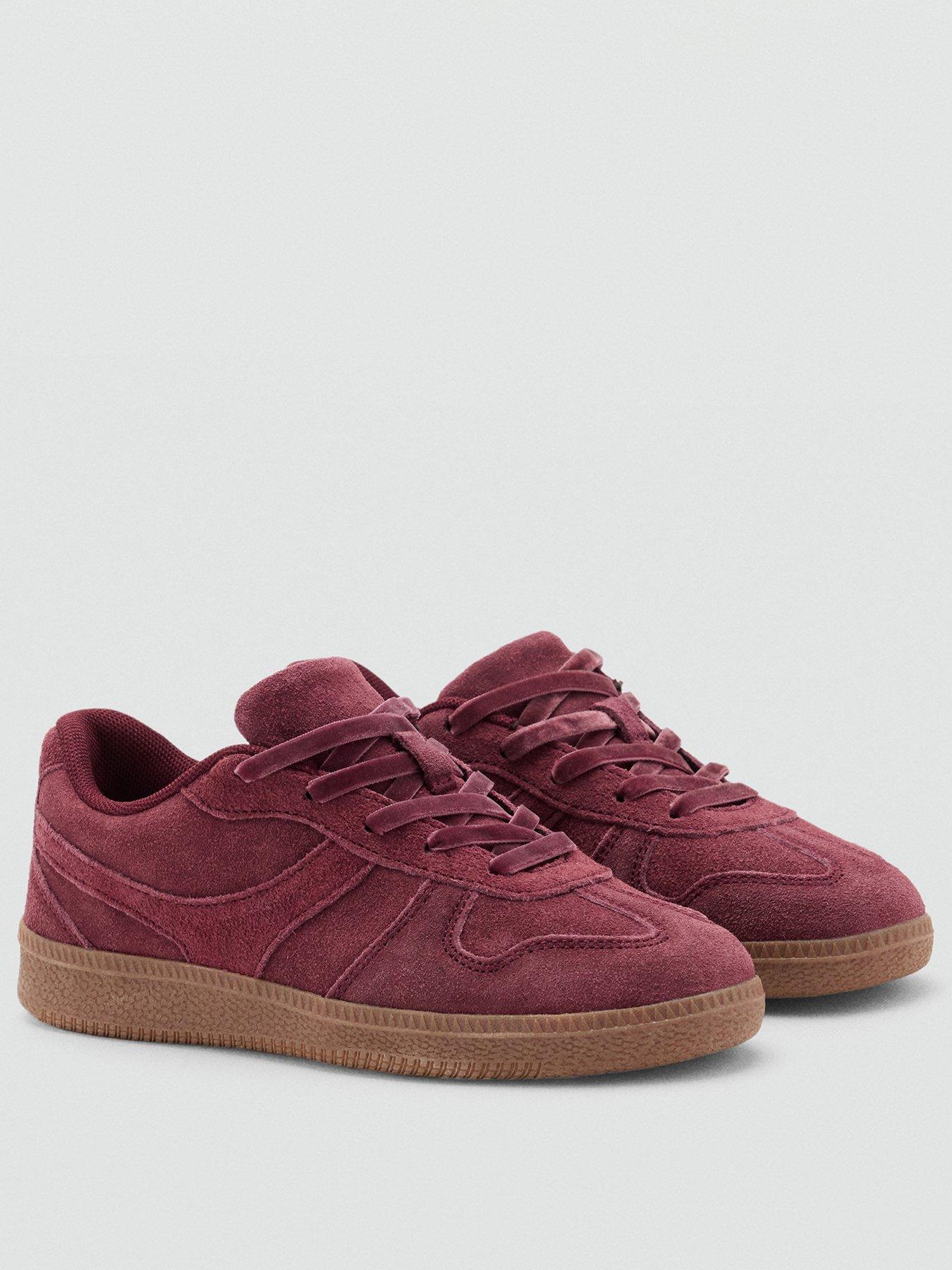Image 2 of 7 of Mango Girls Suede Trainers - Red