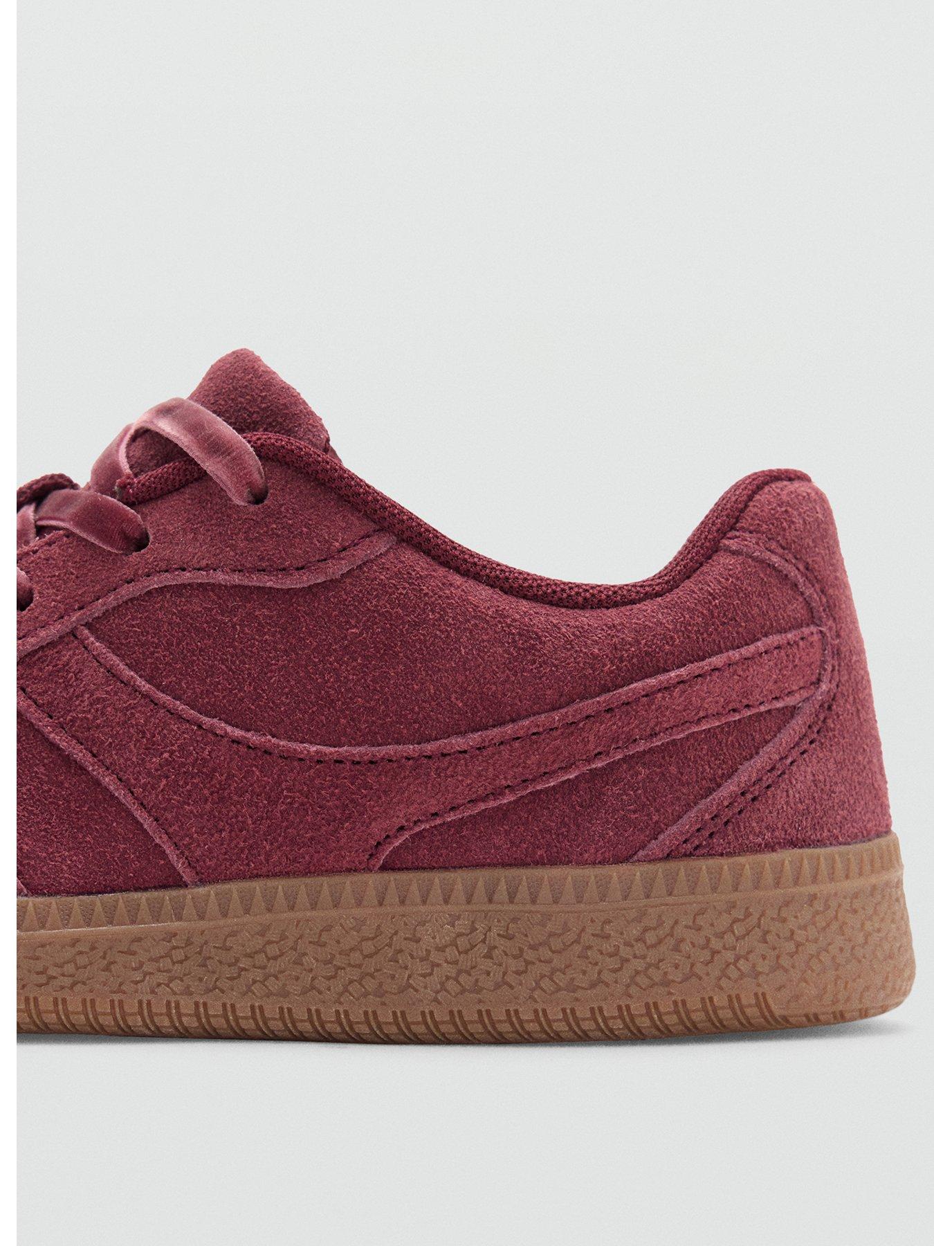 Image 3 of 7 of Mango Girls Suede Trainers - Red