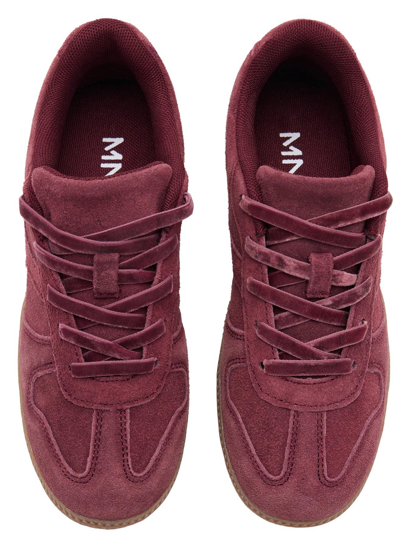 Image 4 of 7 of Mango Girls Suede Trainers - Red