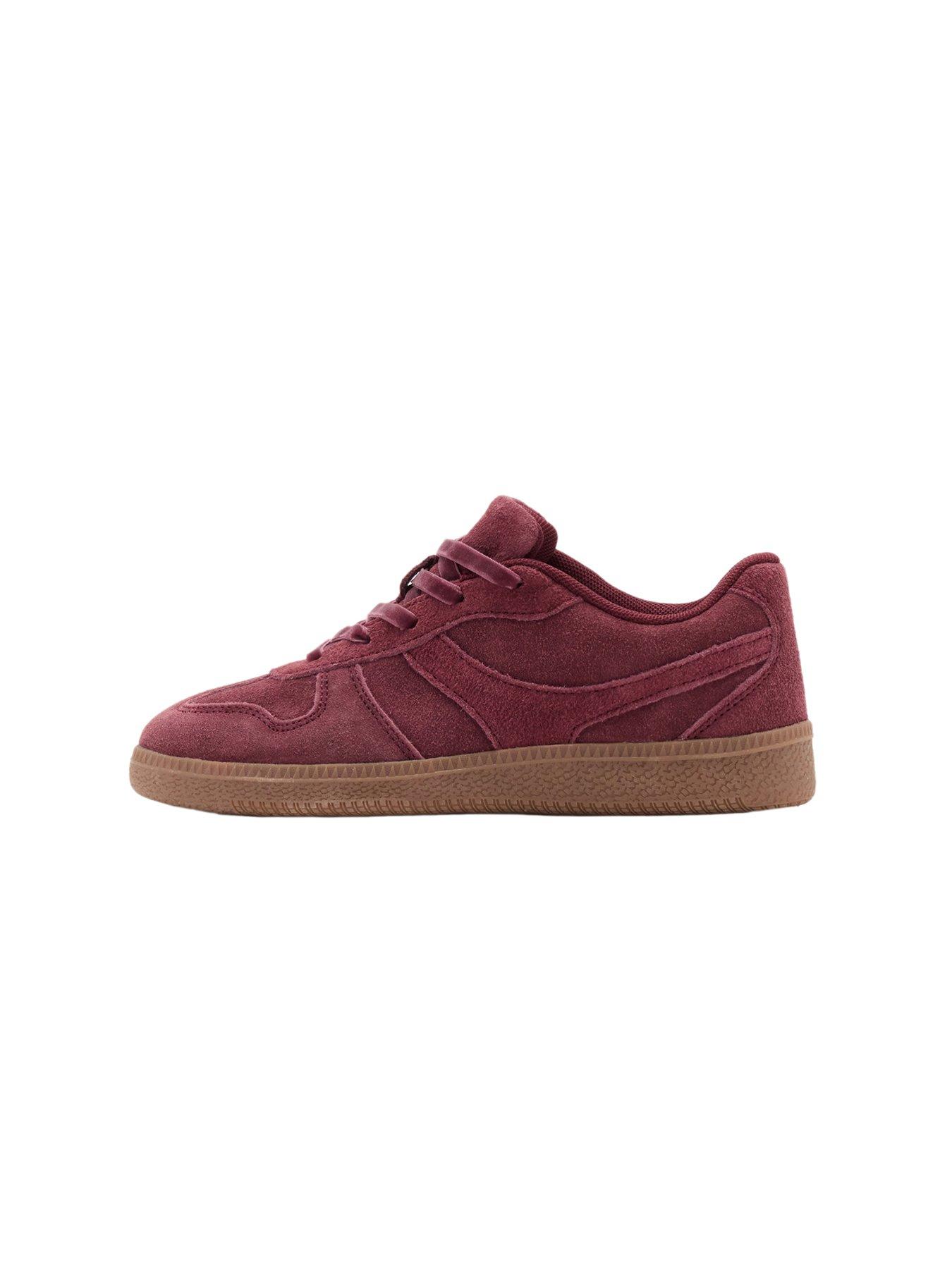 Image 6 of 7 of Mango Girls Suede Trainers - Red