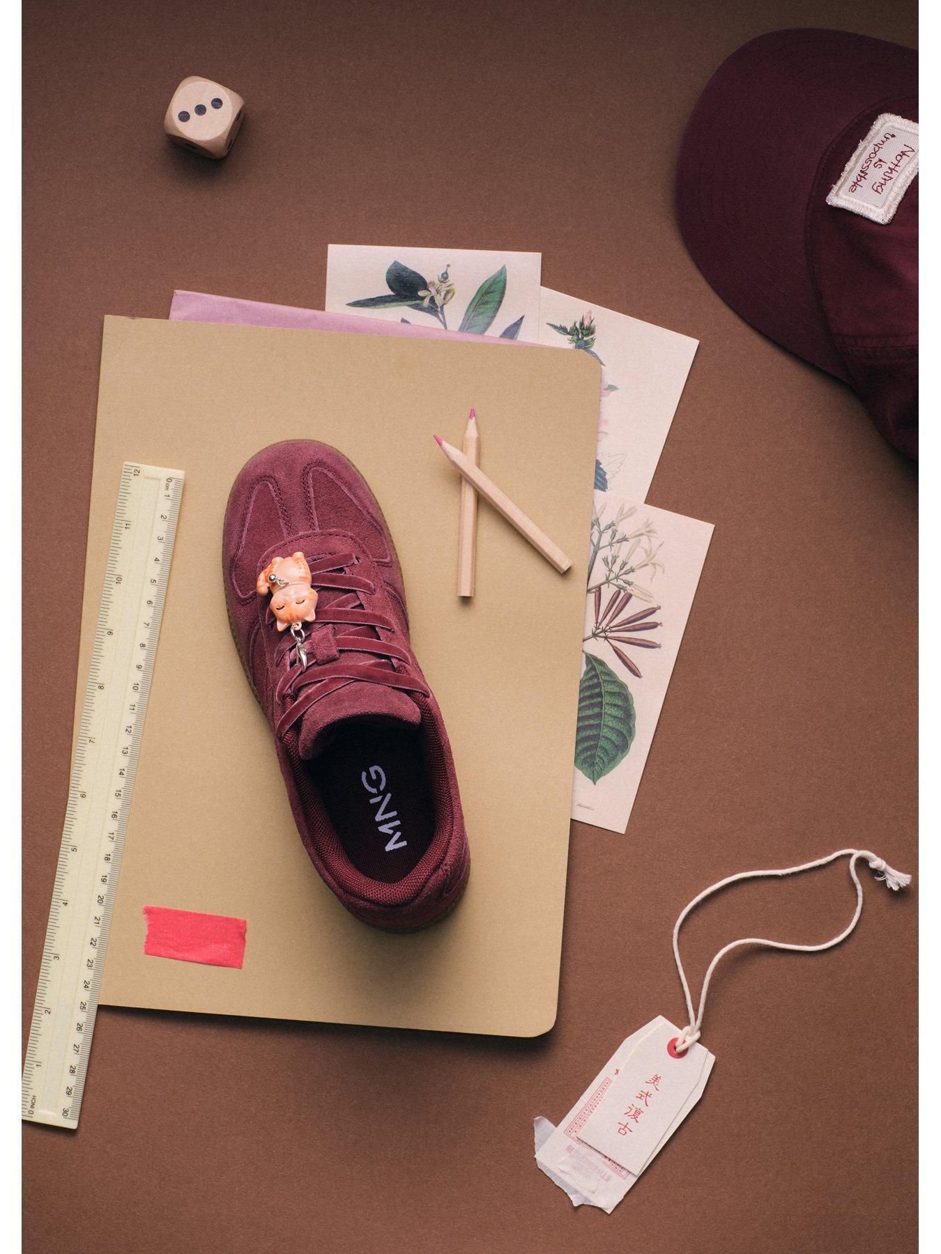Image 7 of 7 of Mango Girls Suede Trainers - Red