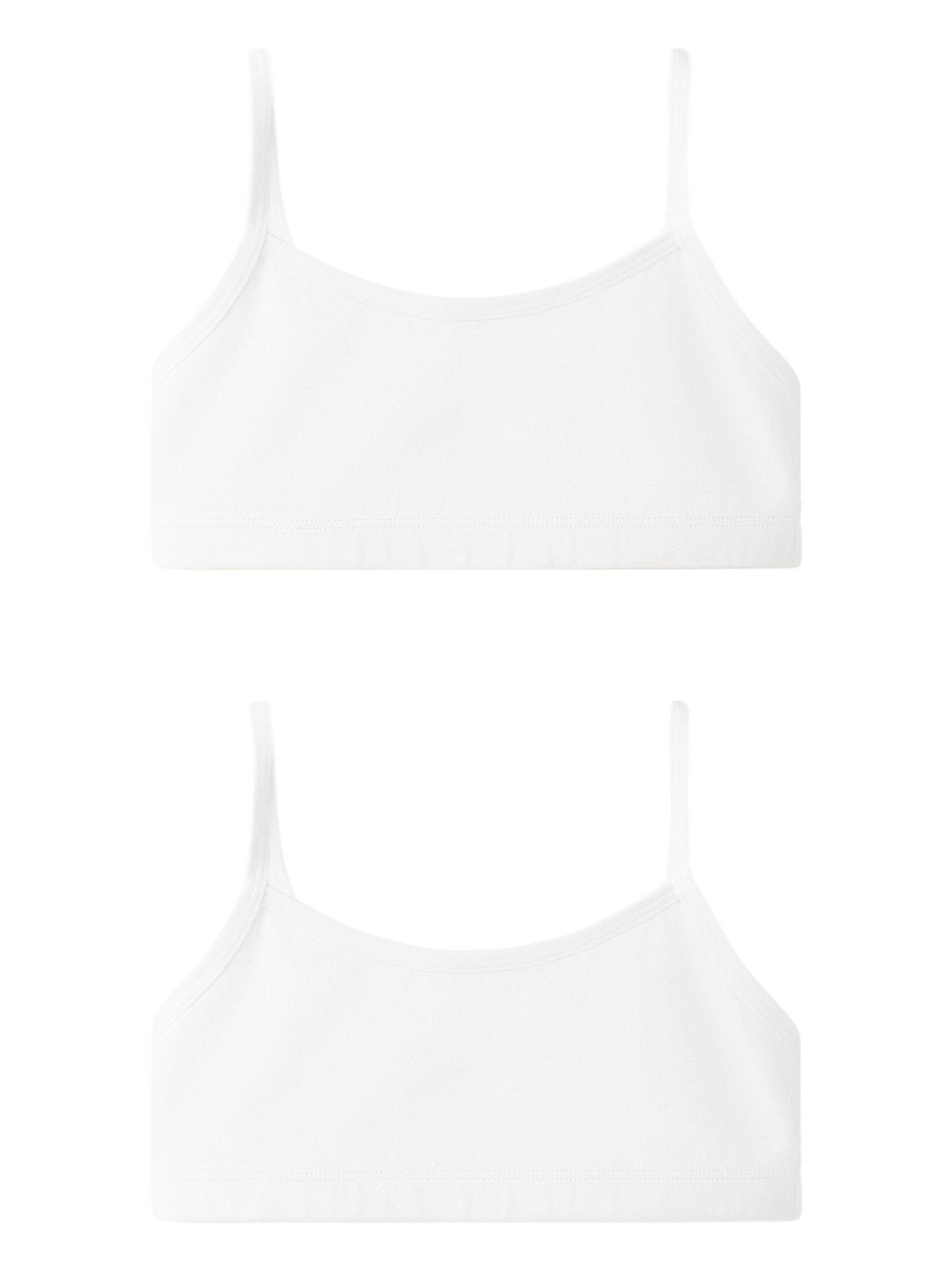 Image 1 of 4 of Mango 2 Pack Bandeau Bralette with Thin Straps - Off White