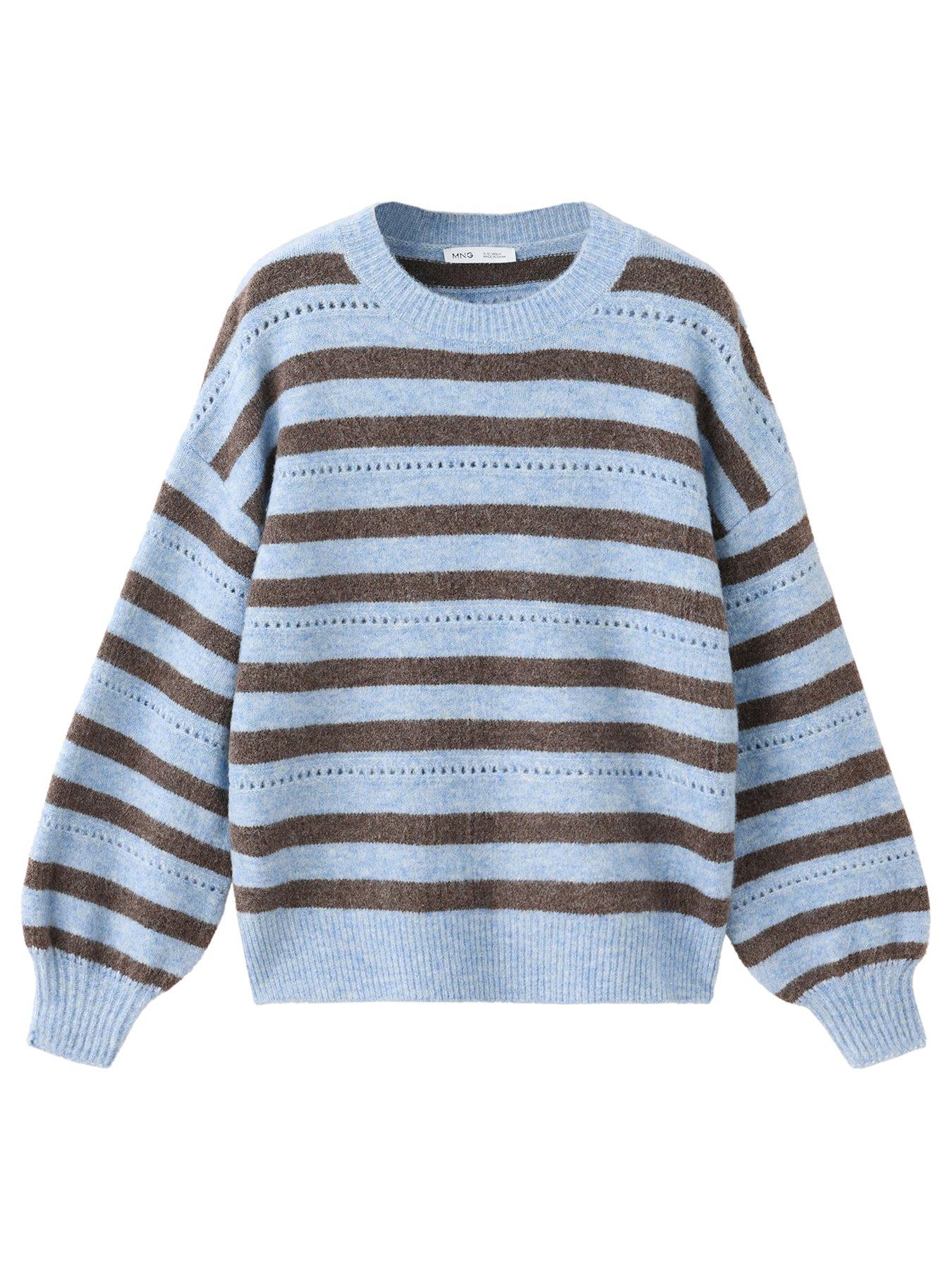 Mango Girls Stripe Knitted Jumper - Blue