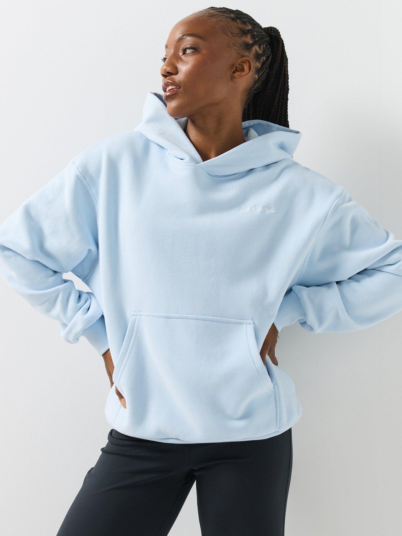 Image 1 of 6 of Gym + Coffee Womens Training Daily Relaxed Fit Hoodie - Blue