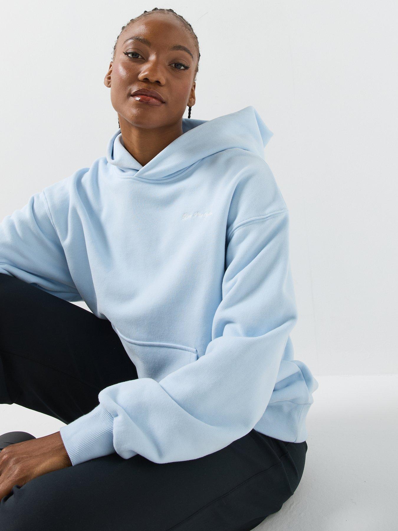 Image 6 of 6 of Gym + Coffee Womens Training Daily Relaxed Fit Hoodie - Blue