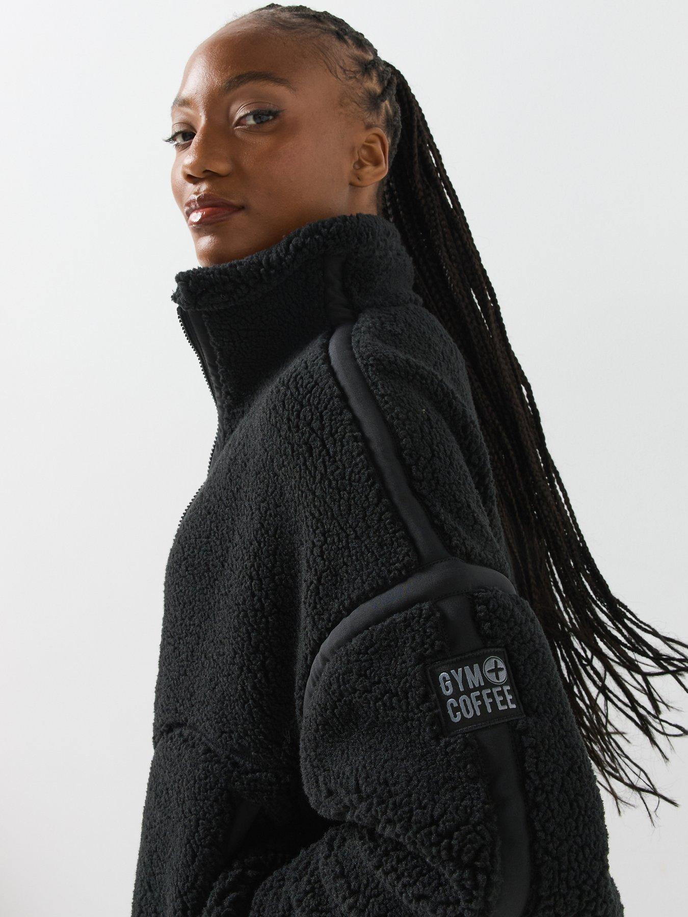 Image 4 of 5 of Gym + Coffee Womens Training Industry Half Zip - Black