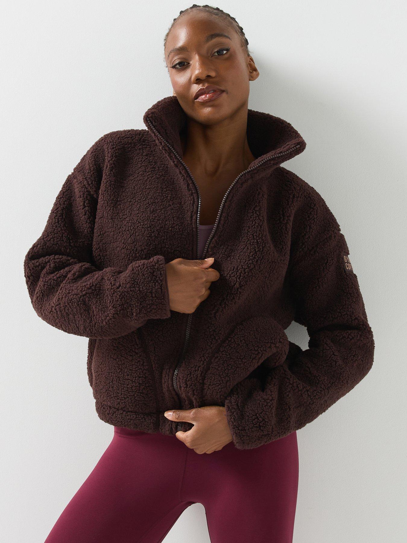 Image 1 of 6 of Gym + Coffee Womens Training Industry Half Zip - Brown