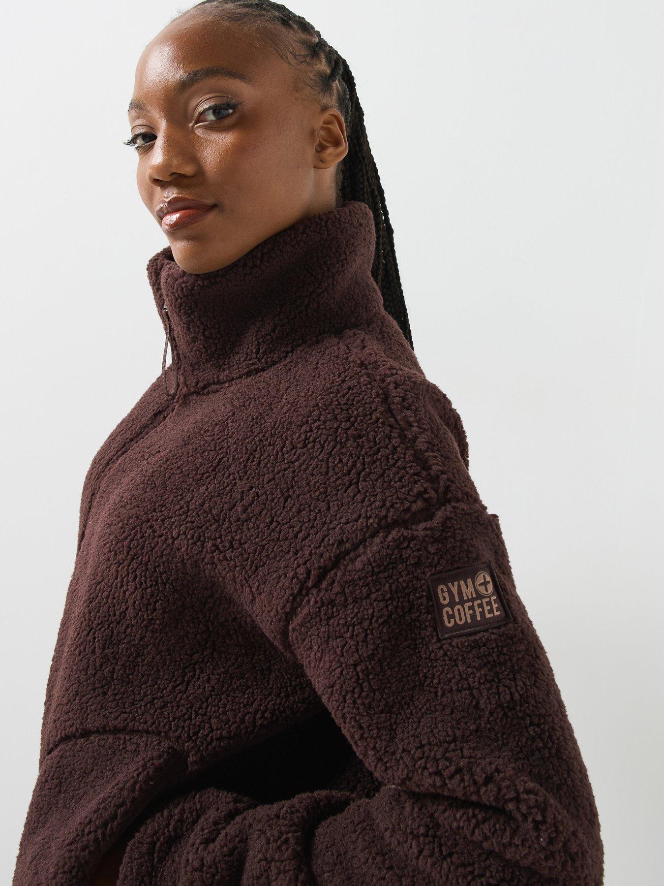 Image 5 of 6 of Gym + Coffee Womens Training Industry Half Zip - Brown