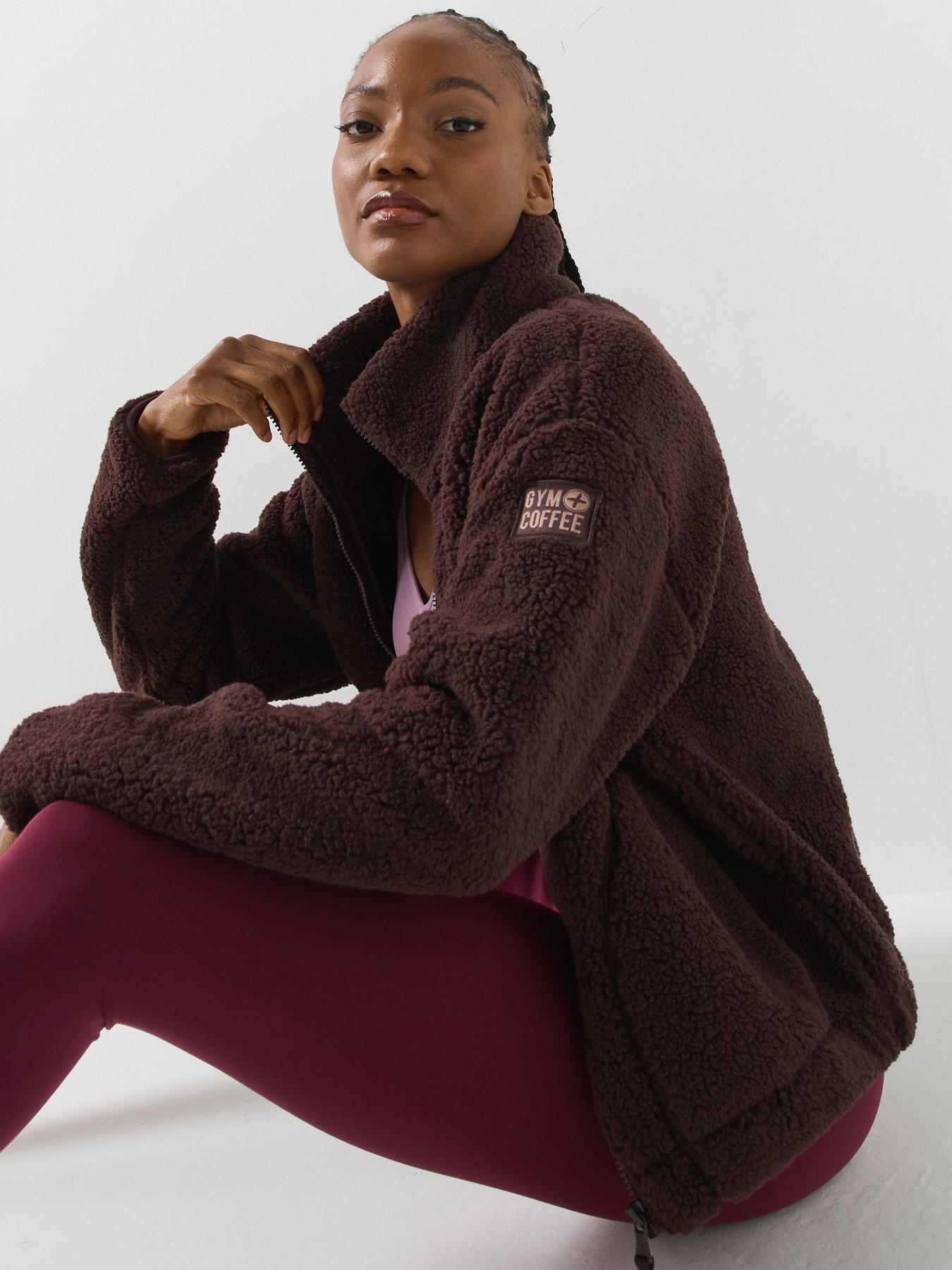 Image 6 of 6 of Gym + Coffee Womens Training Industry Half Zip - Brown