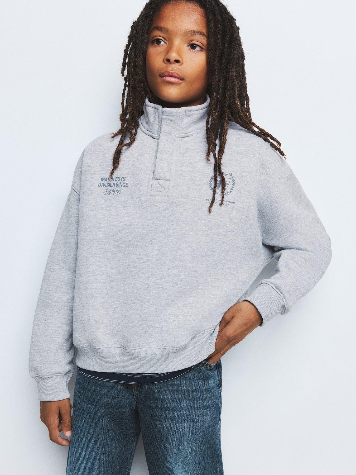 Mango Boys High Neck Sweatshirt - Grey