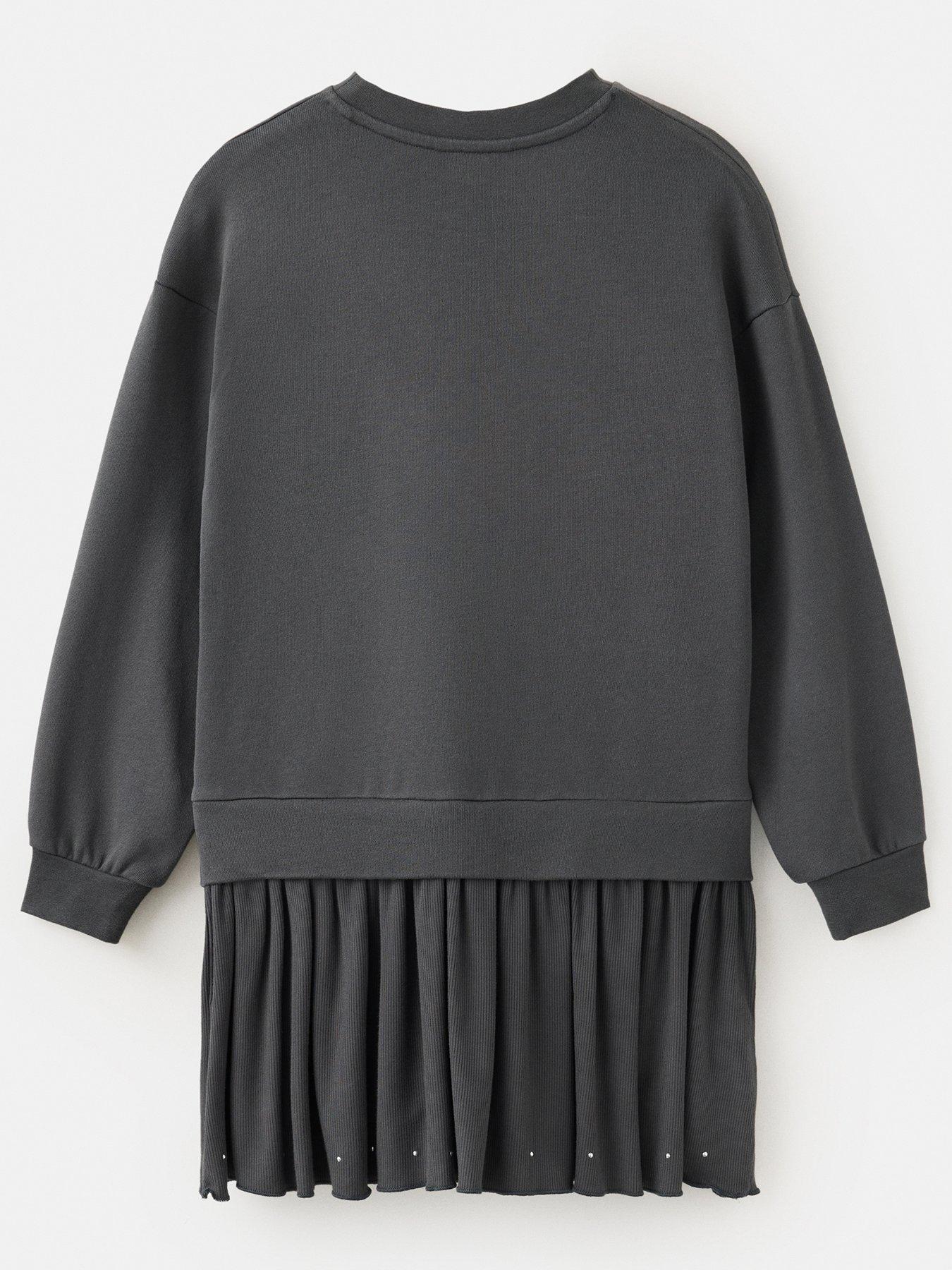 Image 2 of 4 of Mango Girls Twist Front Dress - Grey