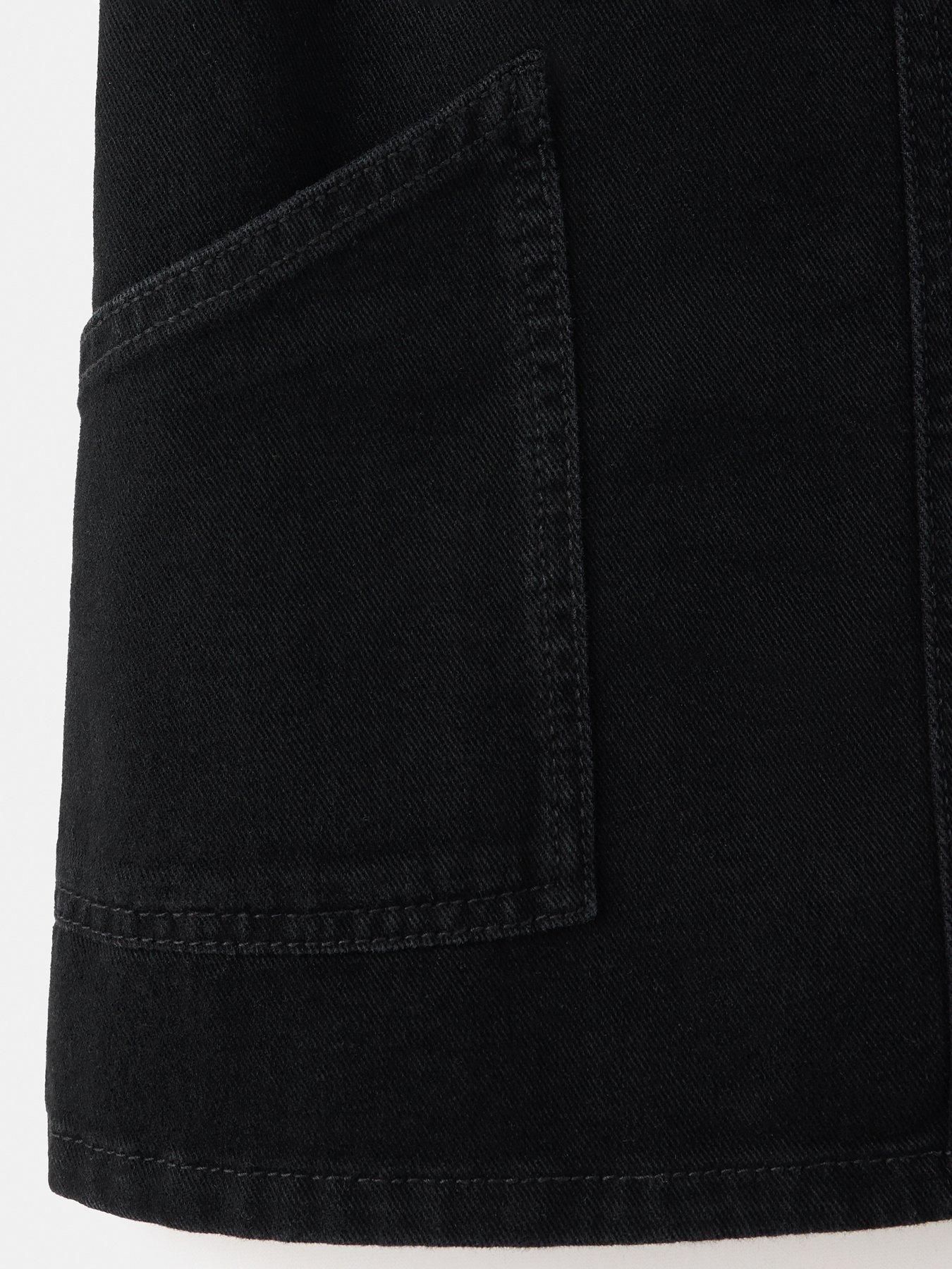 Image 5 of 5 of Mango Girls Denim Pinafore Dress &nbsp;- Black
