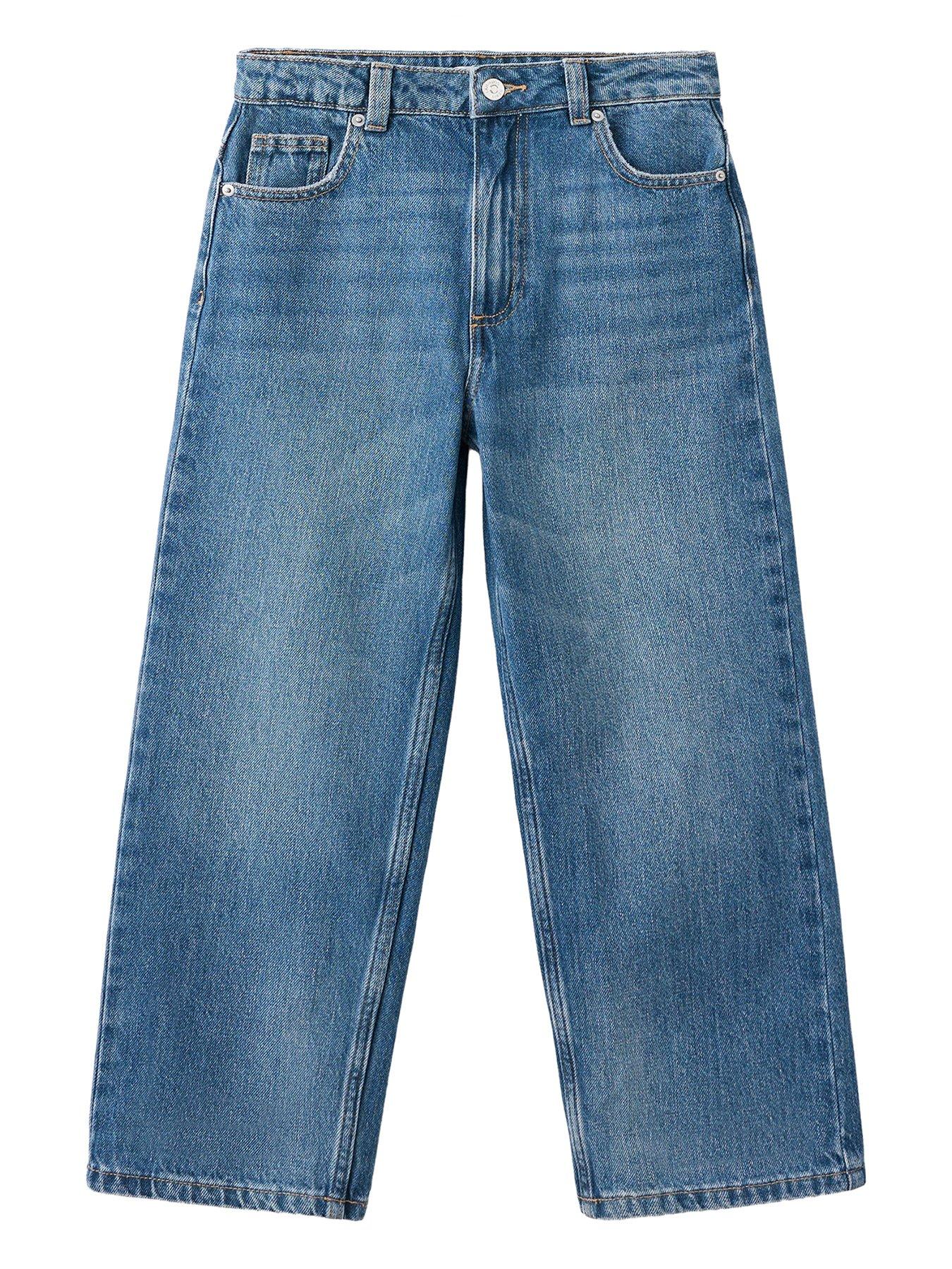 Image 1 of 4 of Mango Wide Leg Jeans - Blue
