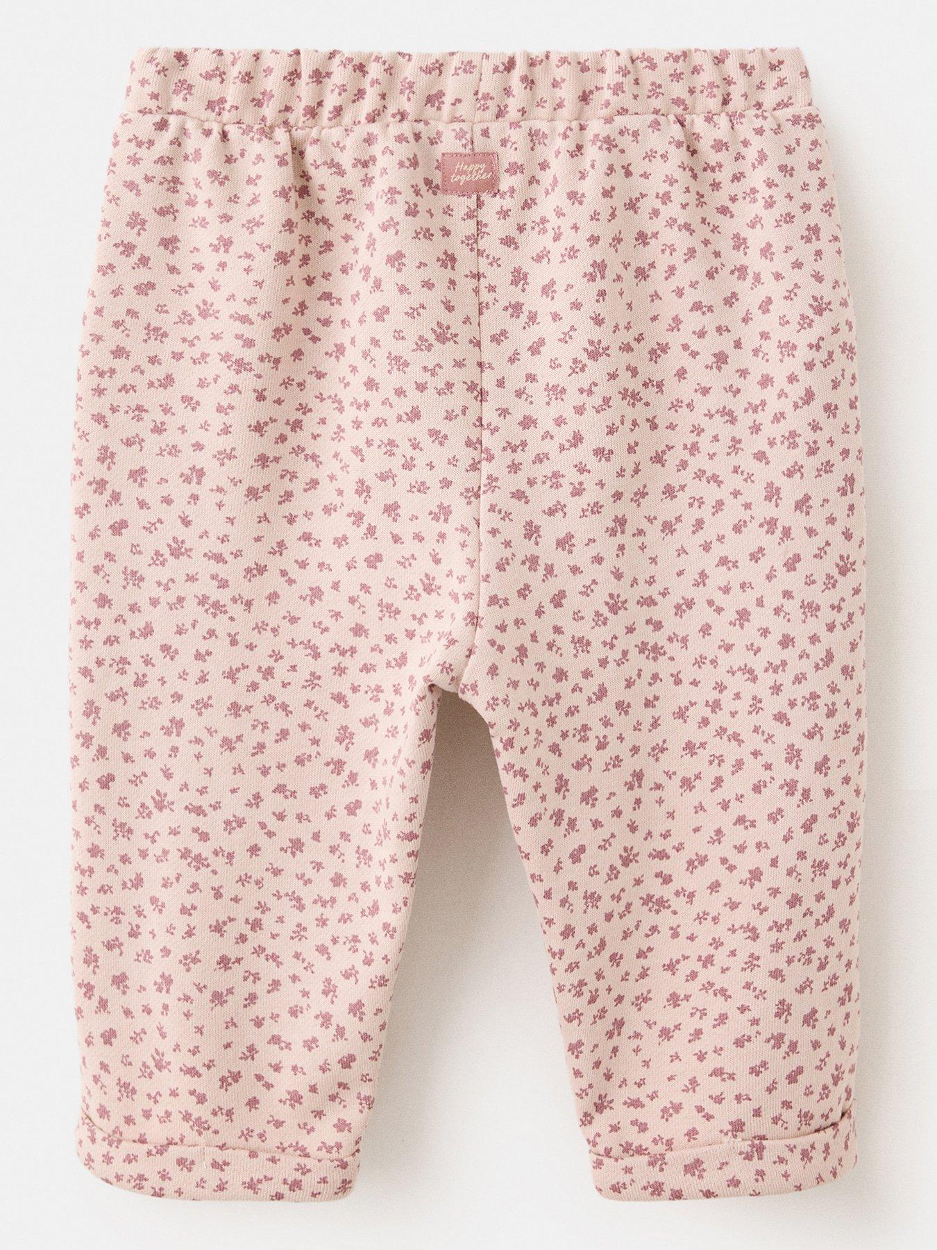 Image 2 of 4 of Mango Baby Girls Floral Co-Ord Joggers - Pink