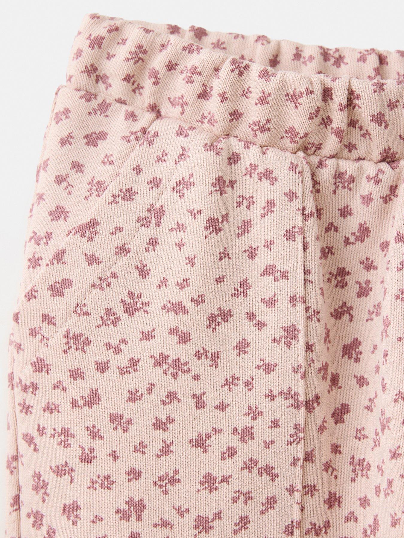 Image 4 of 4 of Mango Baby Girls Floral Co-Ord Joggers - Pink