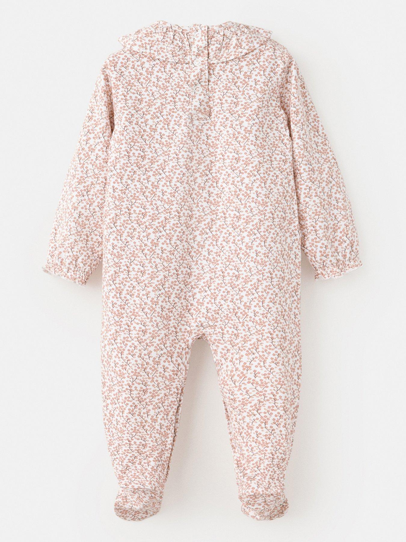Image 2 of 4 of Mango Baby Girls Floral Frill Pyjamas - Pink