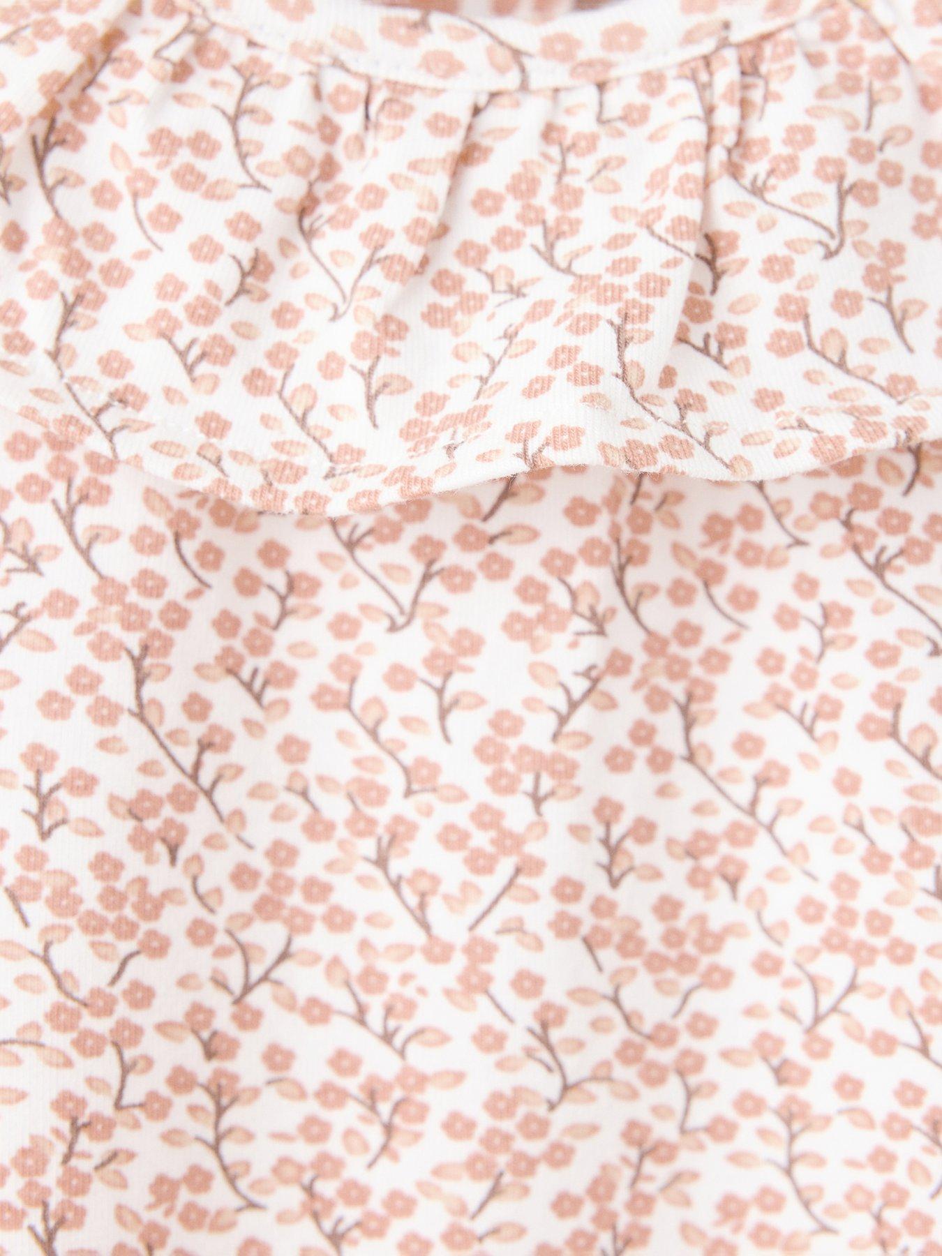 Image 3 of 4 of Mango Baby Girls Floral Frill Pyjamas - Pink