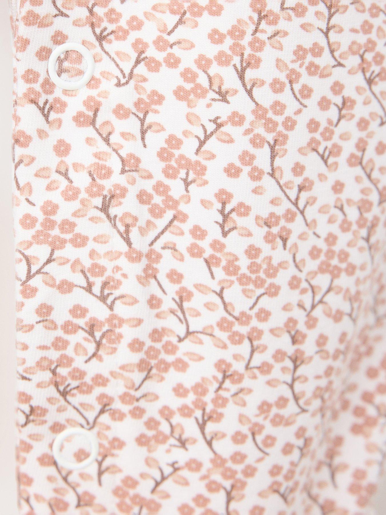 Image 4 of 4 of Mango Baby Girls Floral Frill Pyjamas - Pink