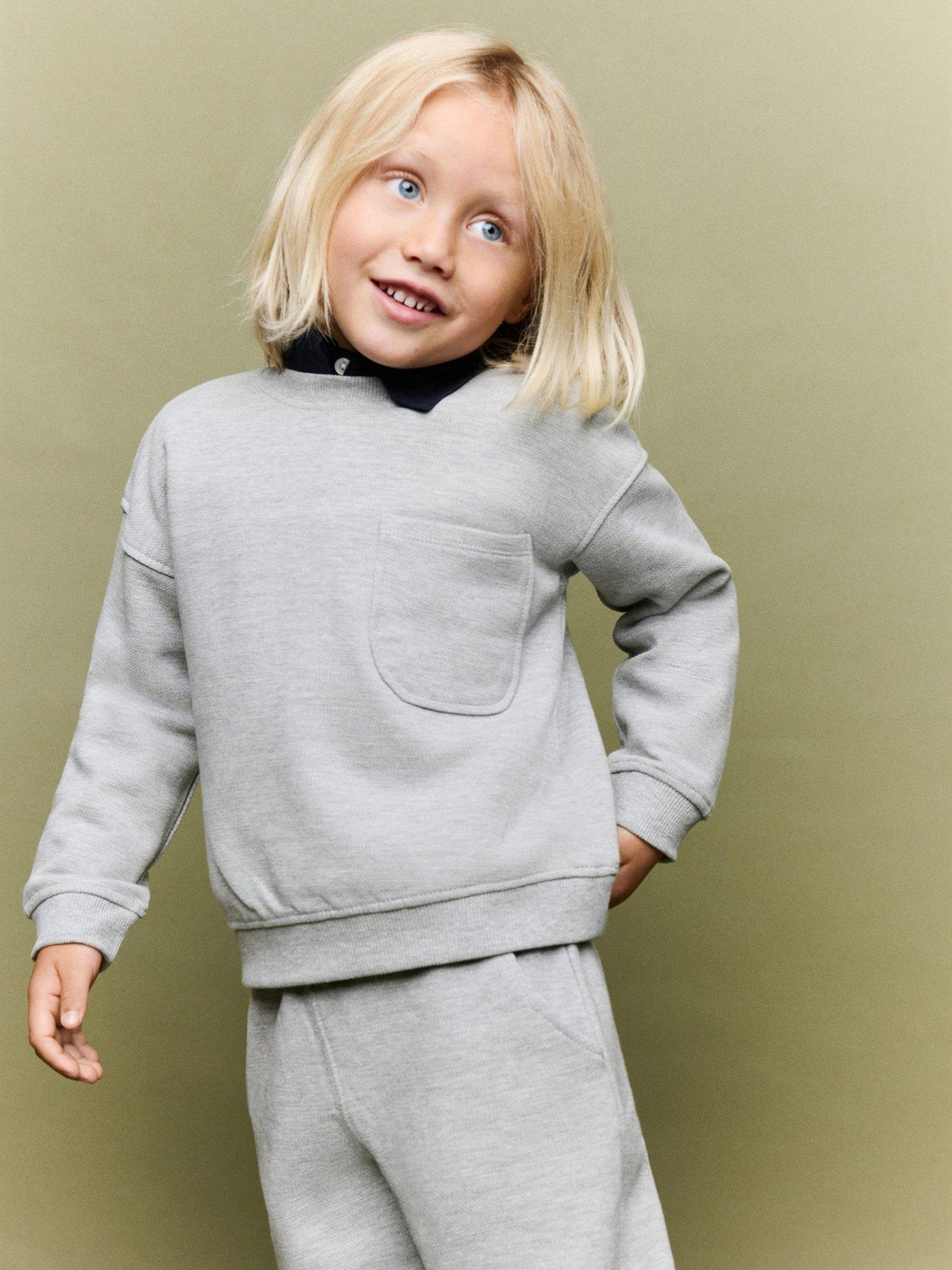 Image 1 of 5 of Mango Younger Boys Co-ord Sweat - Grey