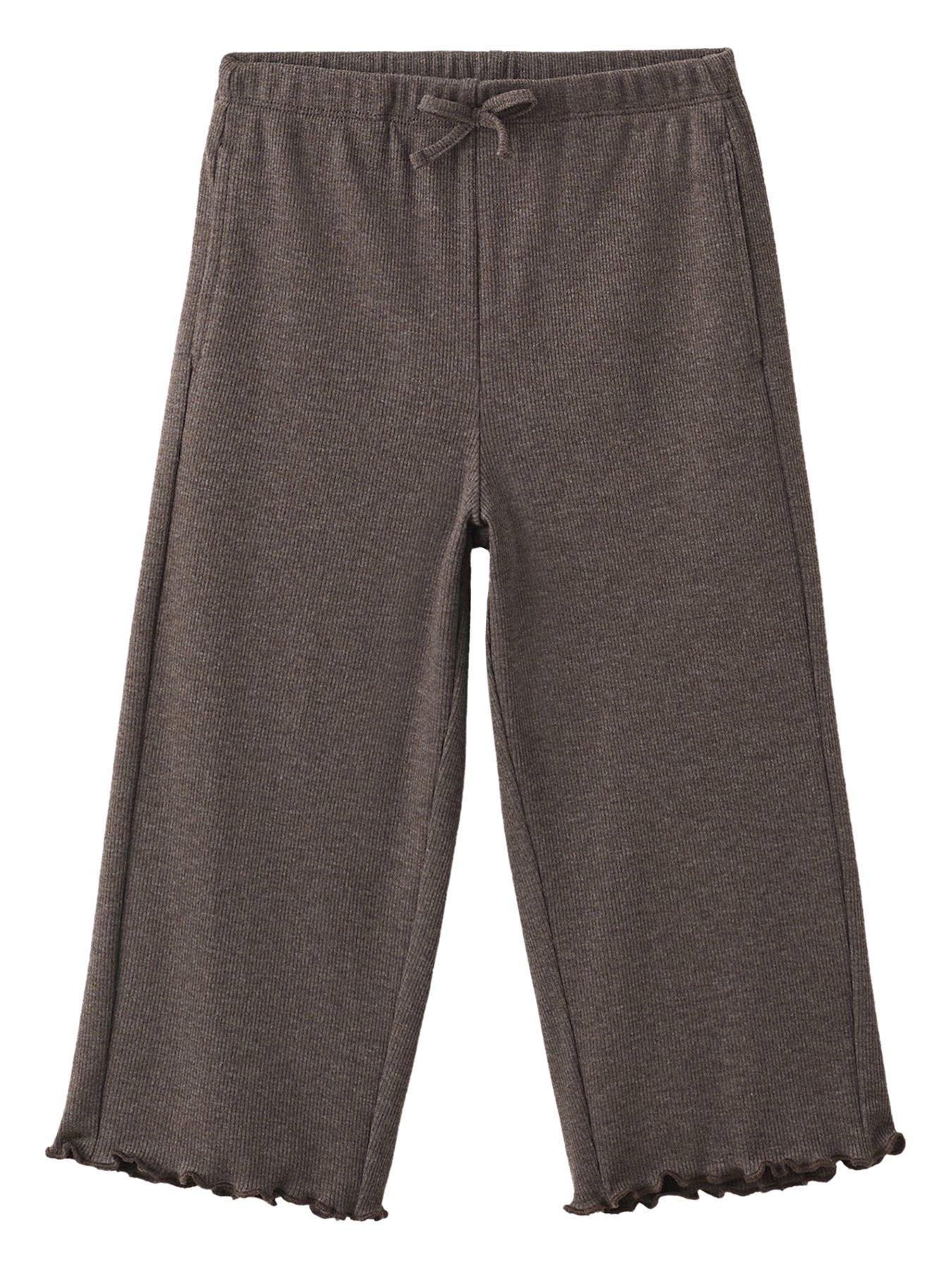 Mango Younger Girls Ribbed Trousers - Brown