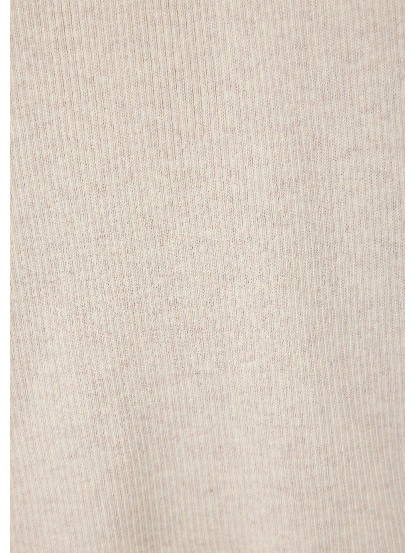 Image 5 of 5 of Mango Cotton Knit Wide Leg Trousers - Beige
