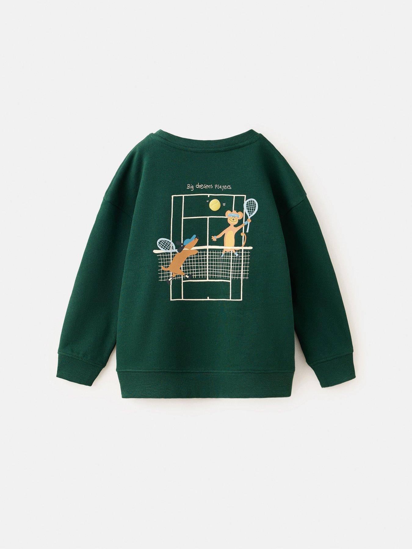 Mango Younger Boys Tennis Back Print Sweatshirt - Green