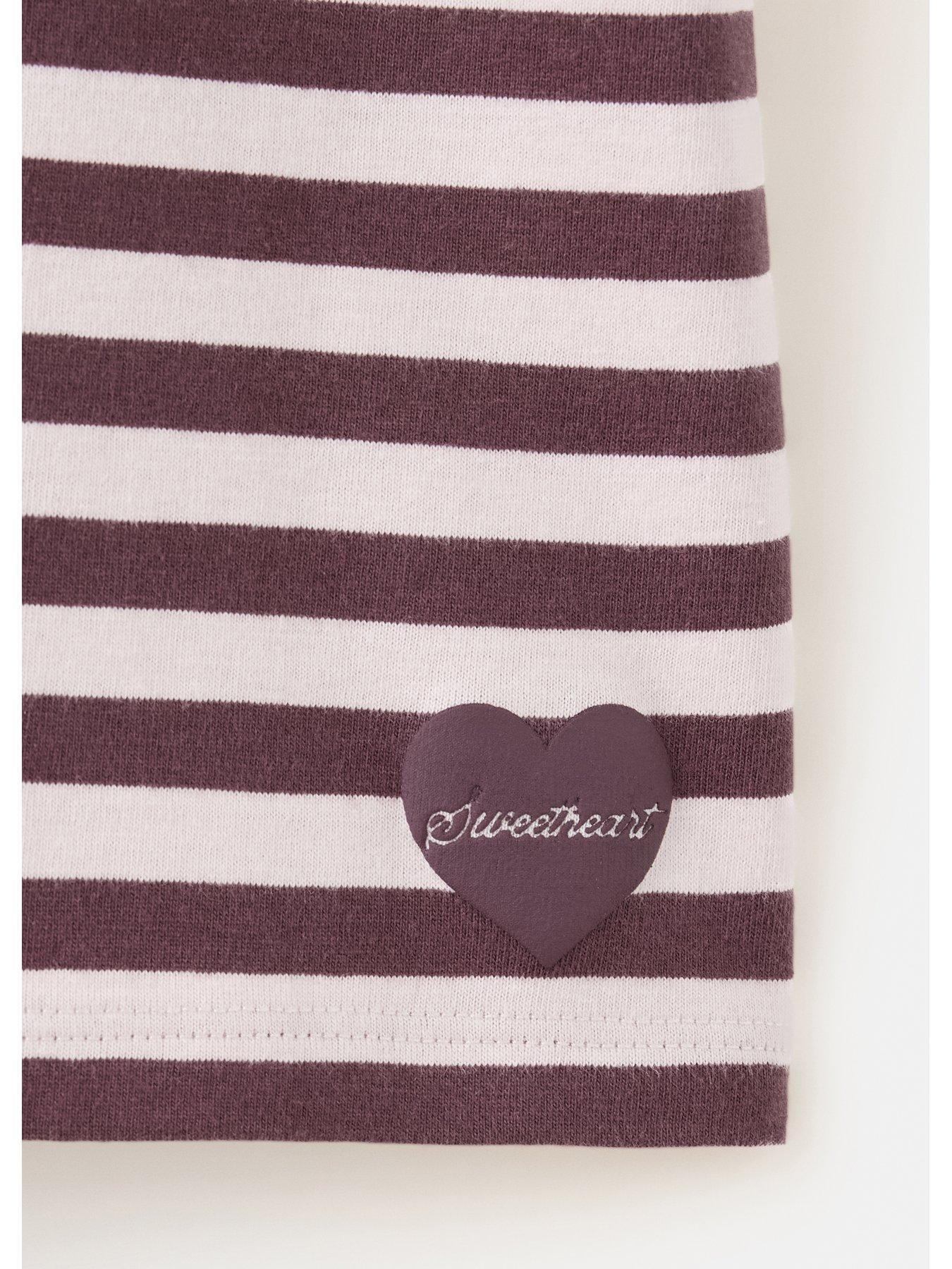 Image 3 of 4 of Mango Girls Striped Cut Out Detail T-Shirt - Pink