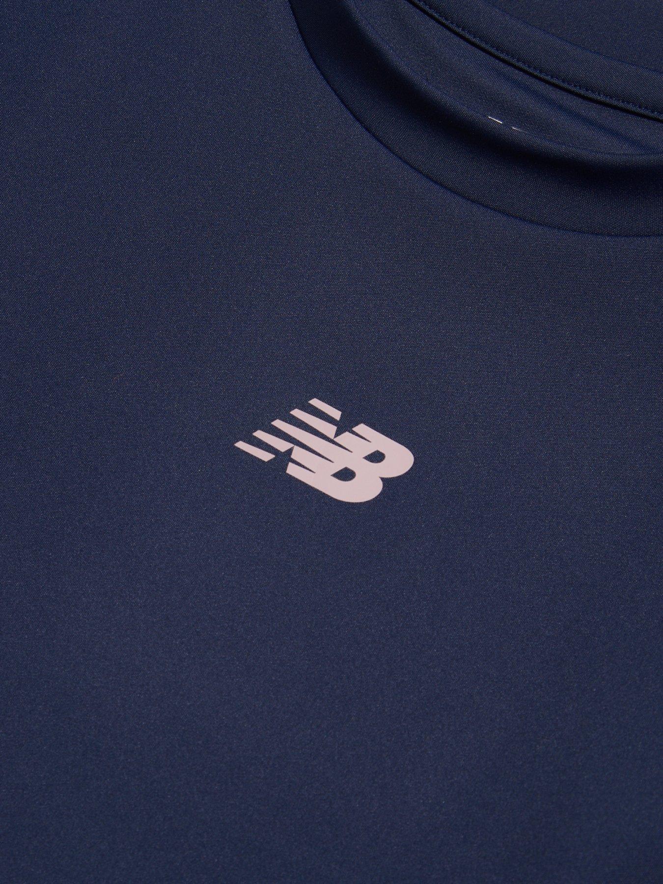 Image 7 of 7 of New Balance Girls Stretch Crew Neck Athletic T-Shirt - Navy