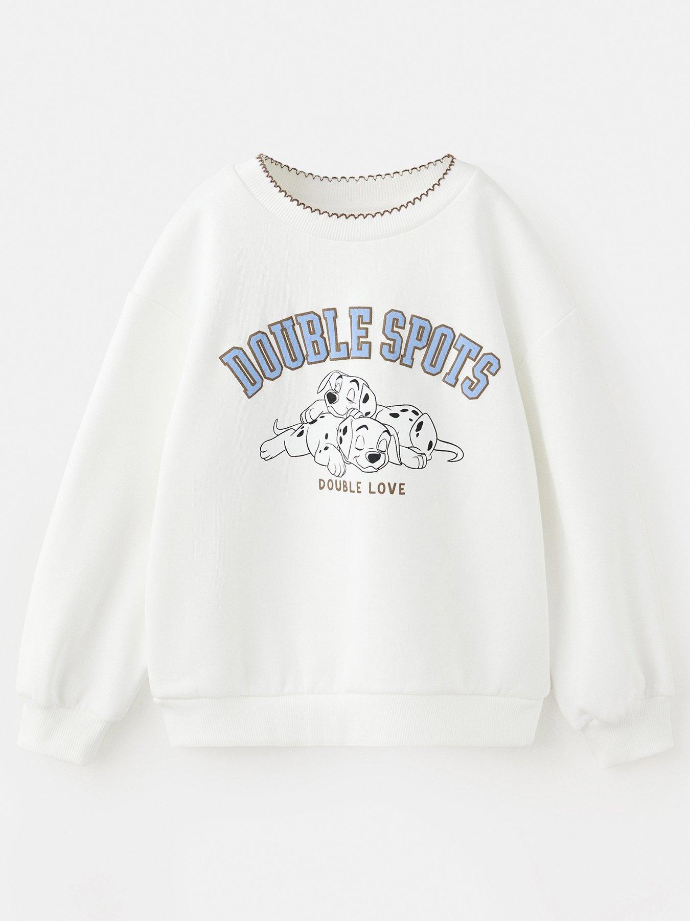 Image 1 of 4 of Mango Younger Girls 101 Dalmatians Sweatshirt - Cream