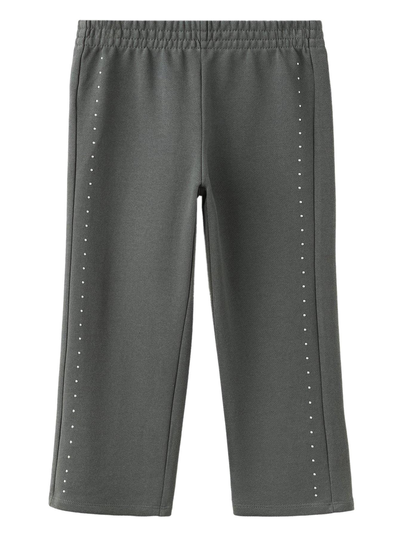 Mango Younger Girls Studded Co-Ord Joggers - Dark Grey