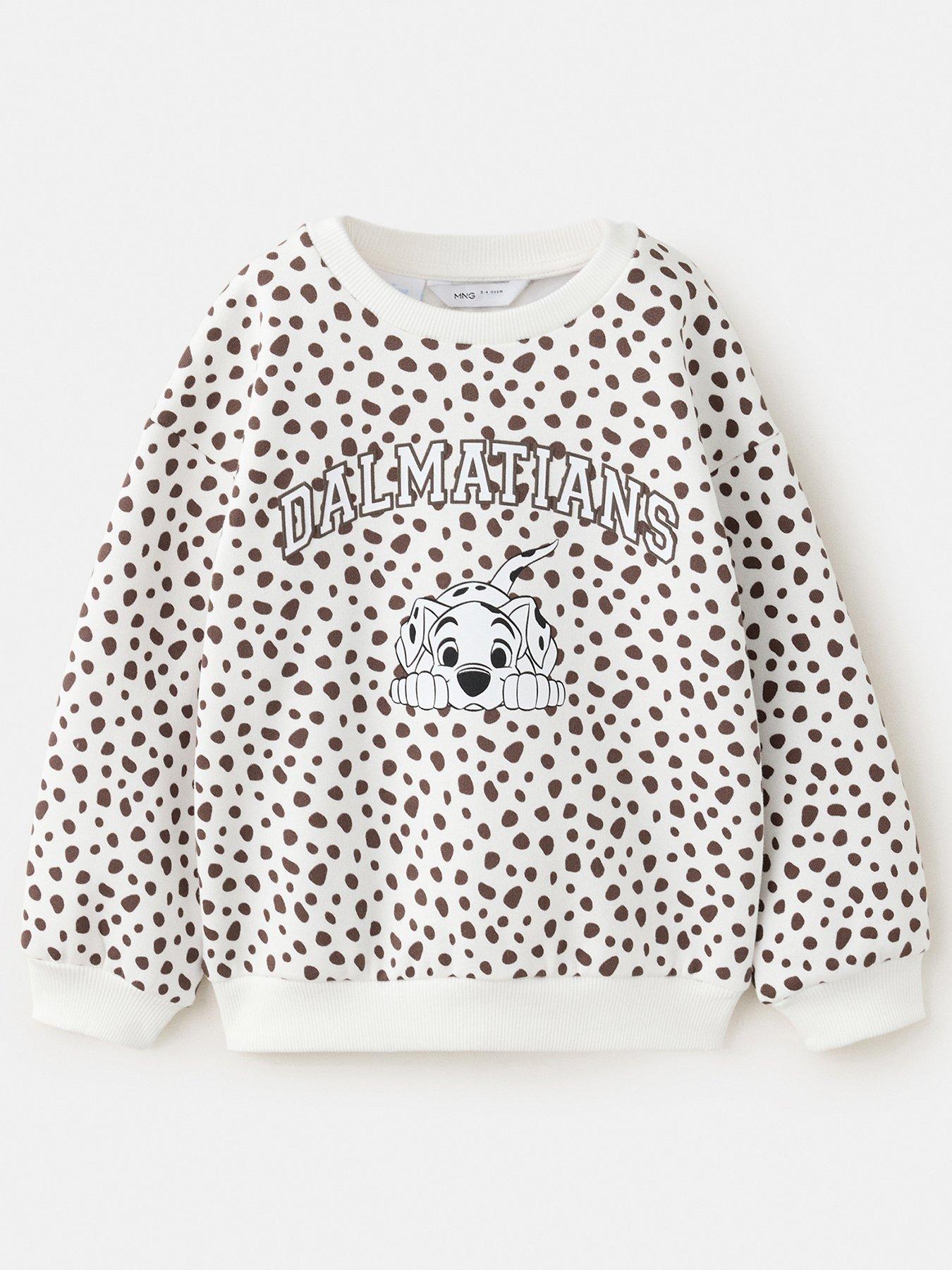 Image 2 of 5 of Mango Girls 101 Dalmatians Print Ribbed Sweatshirt - Cream