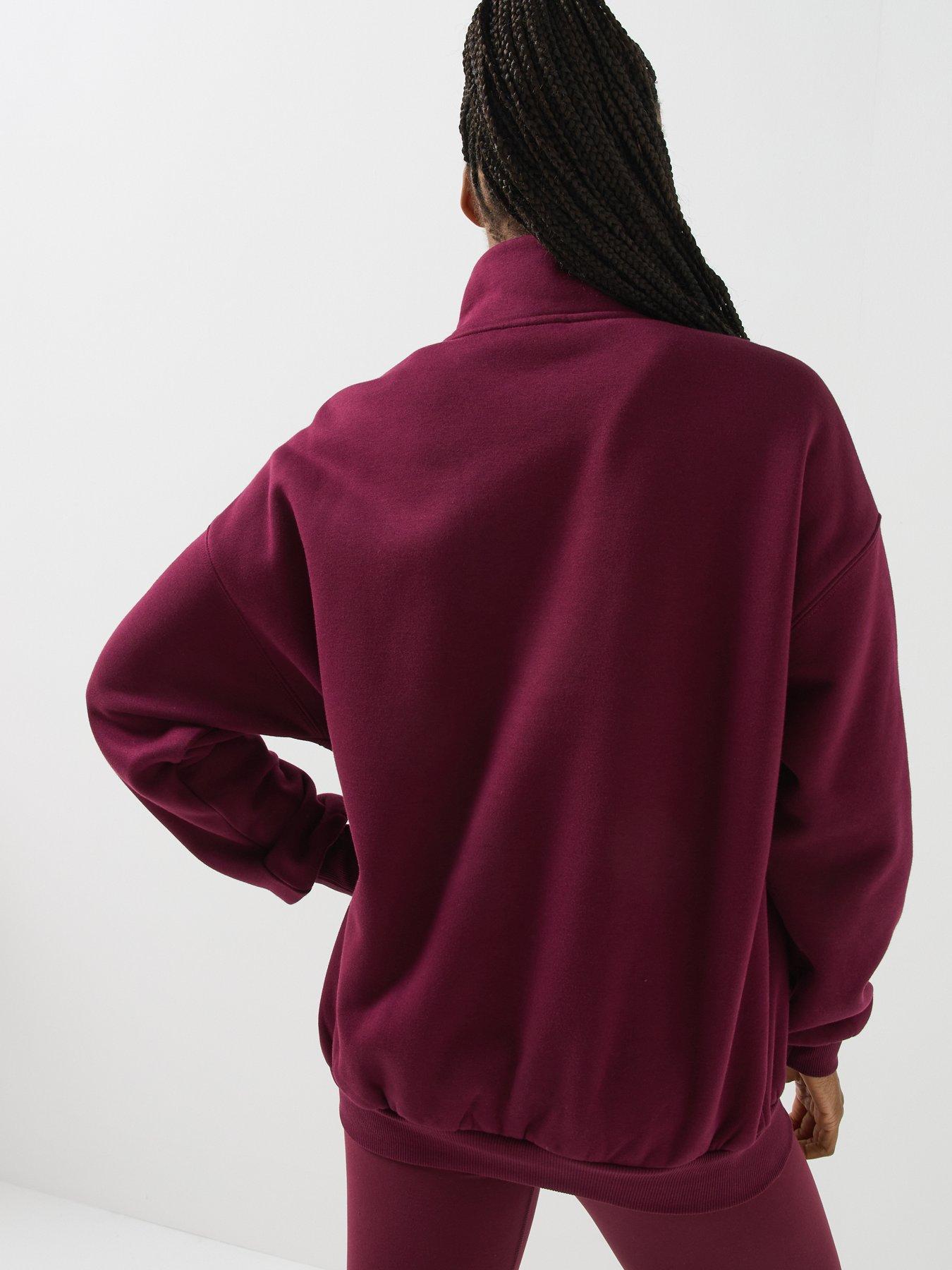 Image 2 of 6 of Gym + Coffee Womens Sierra Snap Collar Sweatshirt - Cherry