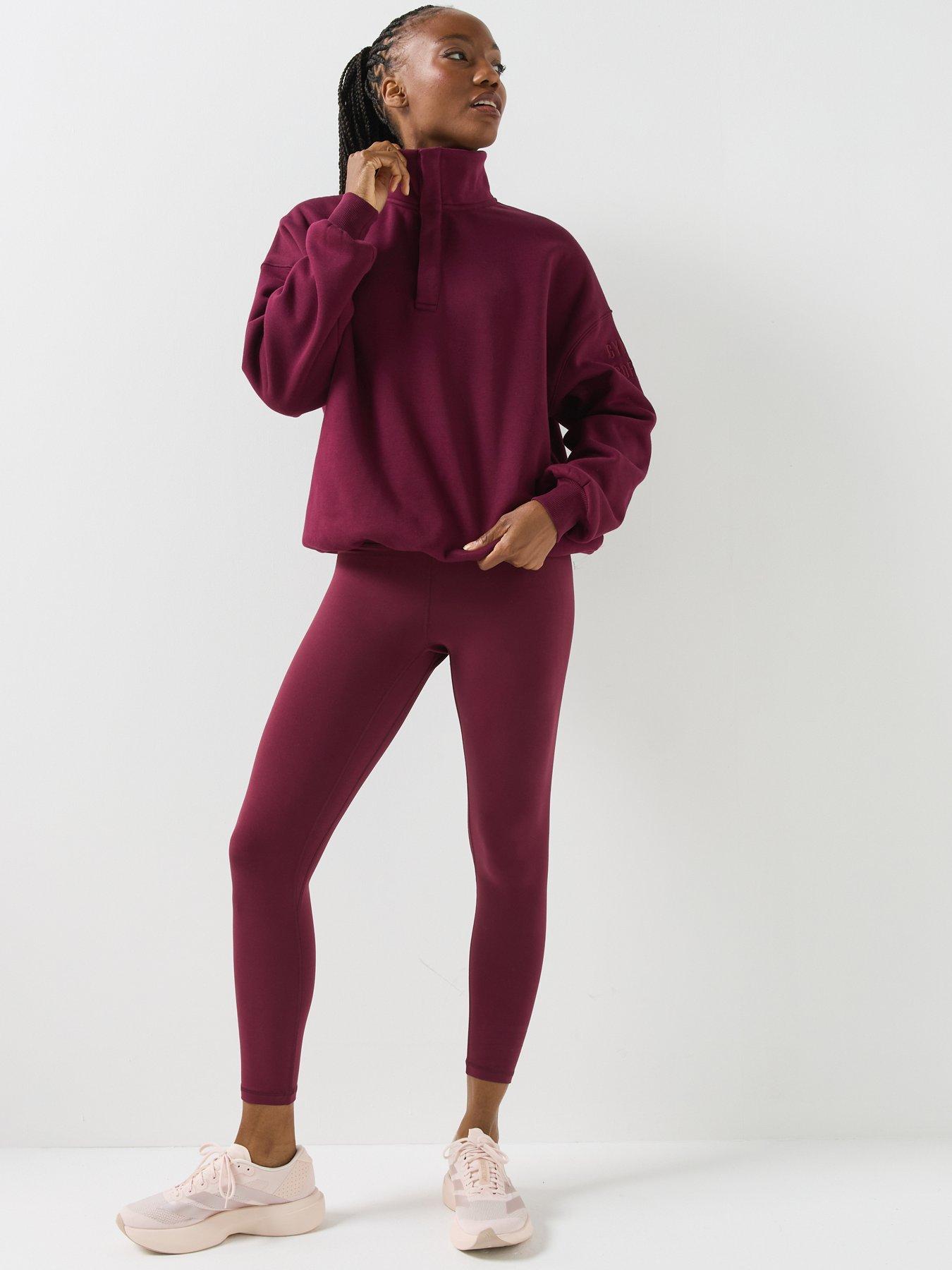 Image 3 of 6 of Gym + Coffee Womens Sierra Snap Collar Sweatshirt - Cherry