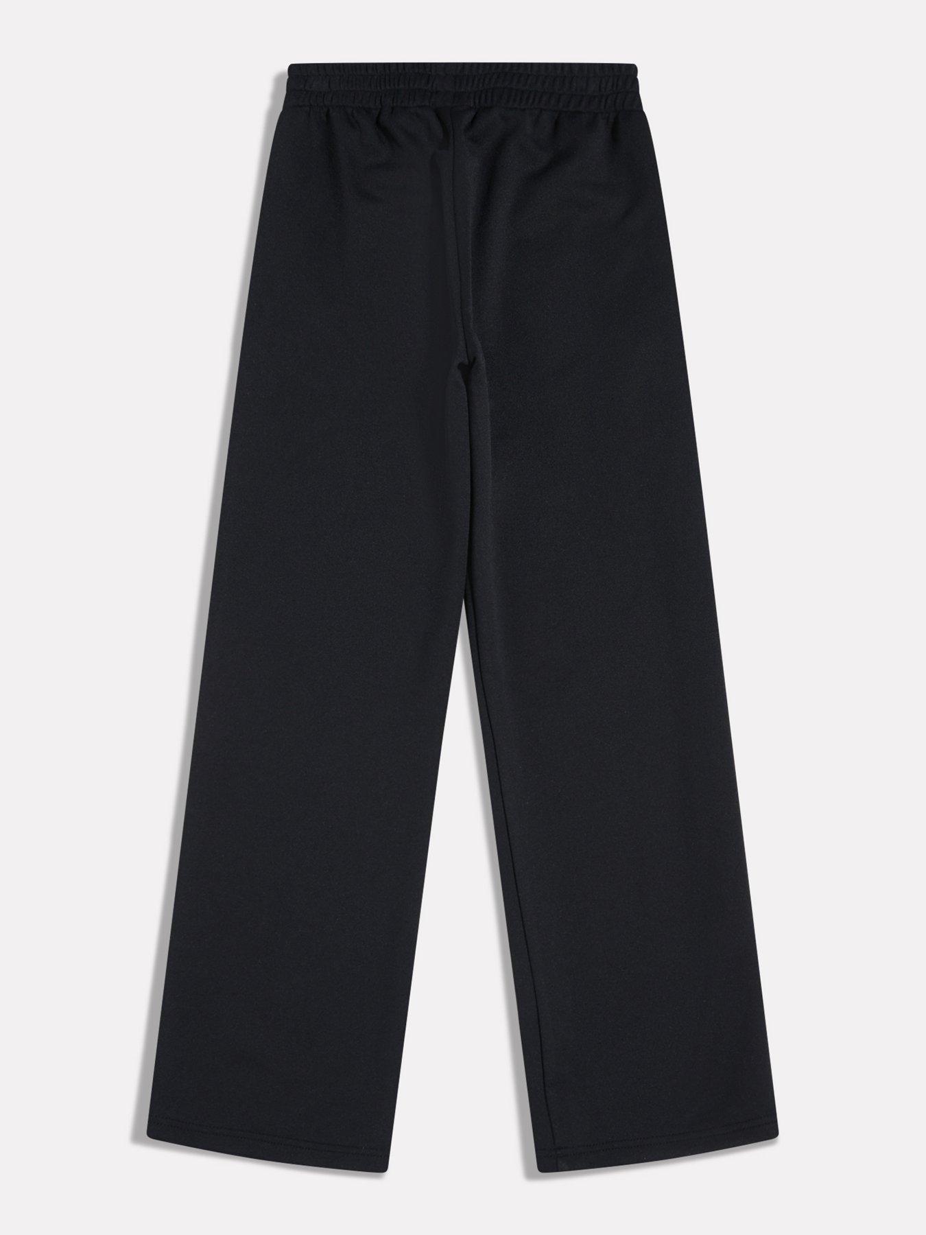 Image 7 of 7 of New Balance Girls Piping Wide Leg Elastic Waist Track Pants - Black